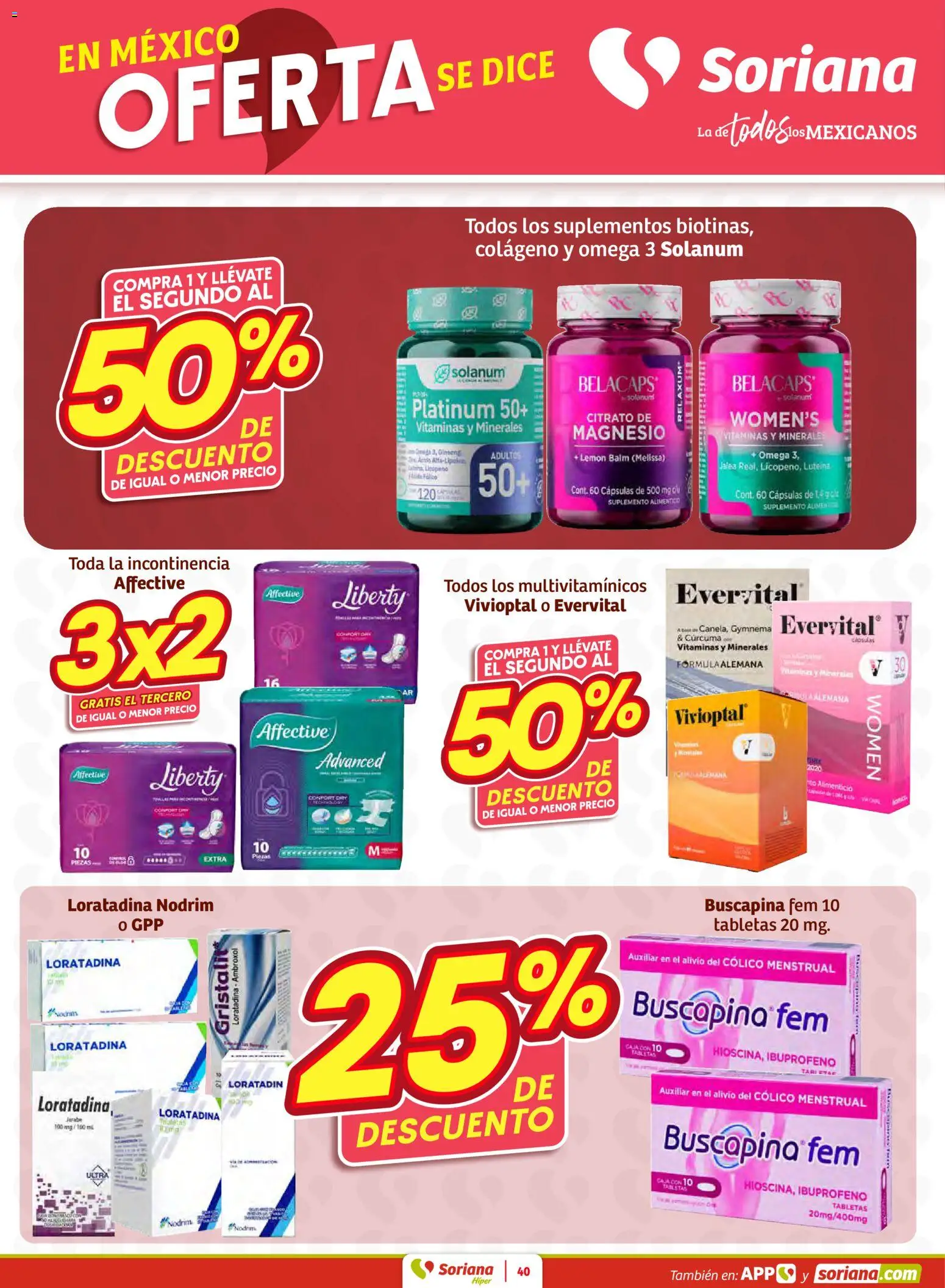 Nuevas ofertas de Soriana válidas en toda la República Mexicana desde el 26.02.2026. ¡Encuentra las mejores ofertas en Soriana - Preciazazaso Híper: Coah, Dur, NL, SLP, Tamps, Zac! | Página: 40 | Productos: Vitaminas, Cúrcuma, Caja