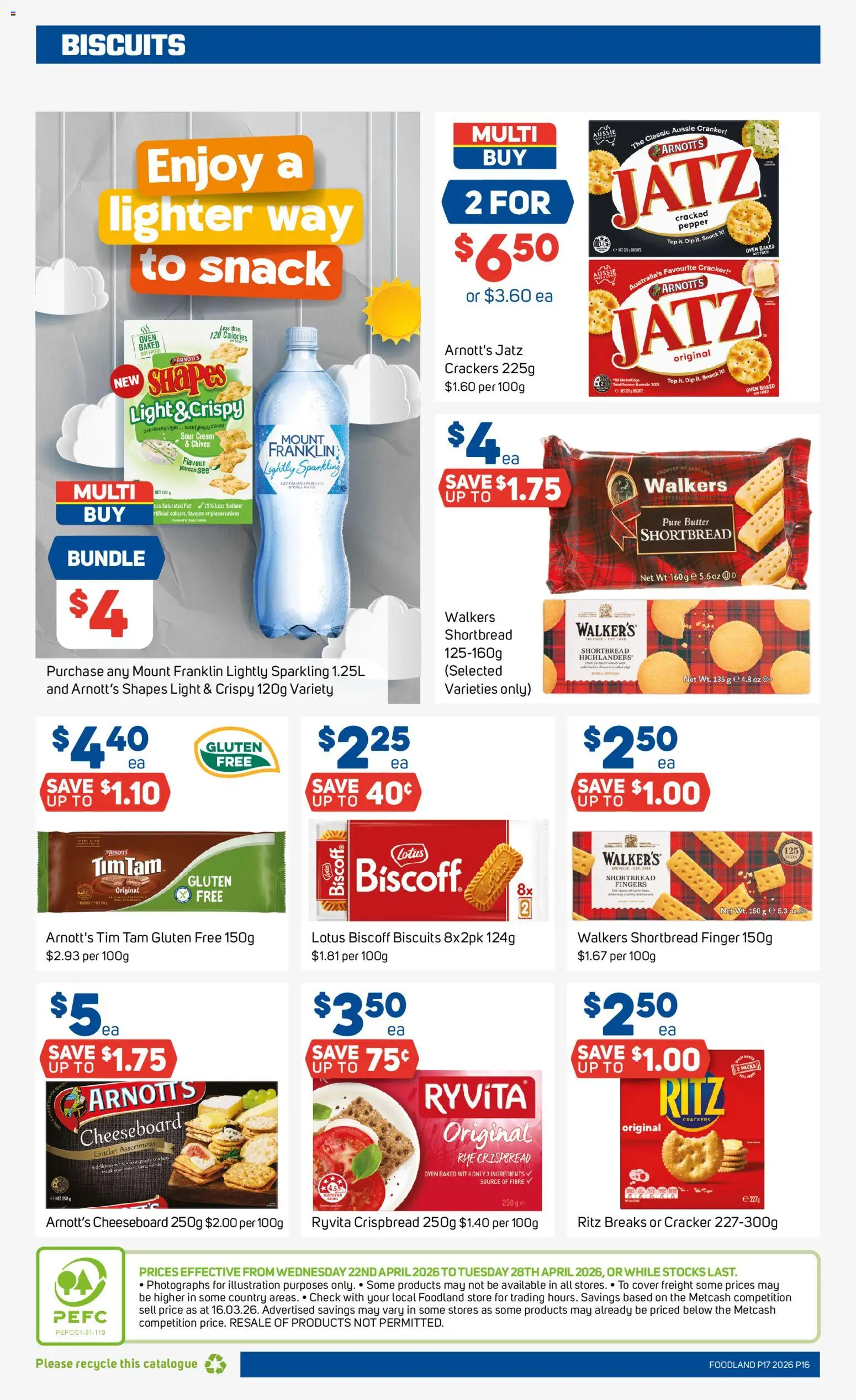 Foodland catalogue - valid from 22.04.2026 | Page: 16 | Products: Butter, Sour cream, Cream, Oven