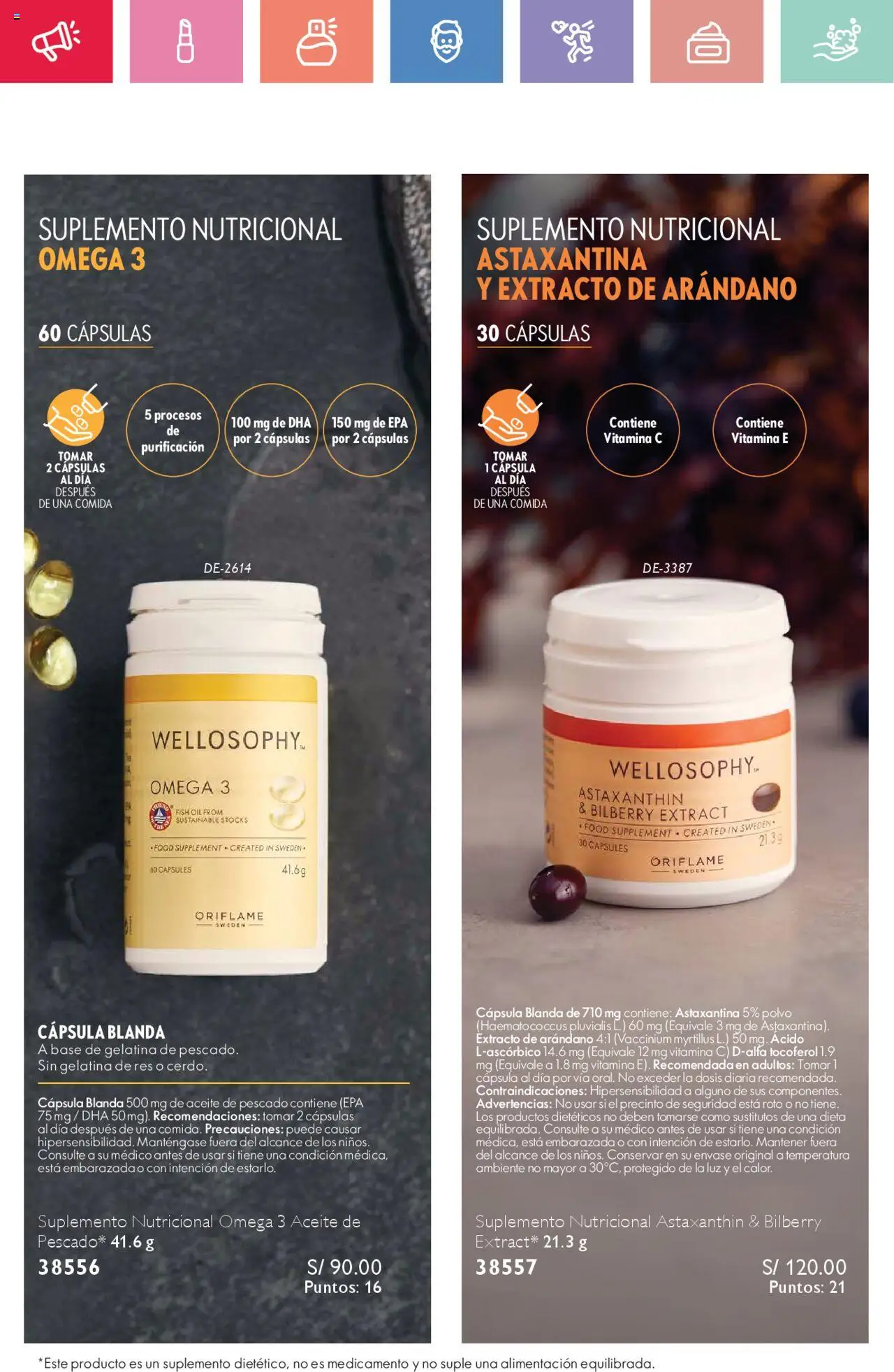 Catálogo Oriflame válido desde 02.08.2025 | Página: 34 | Productos: Aceite, Pescado, Polvo