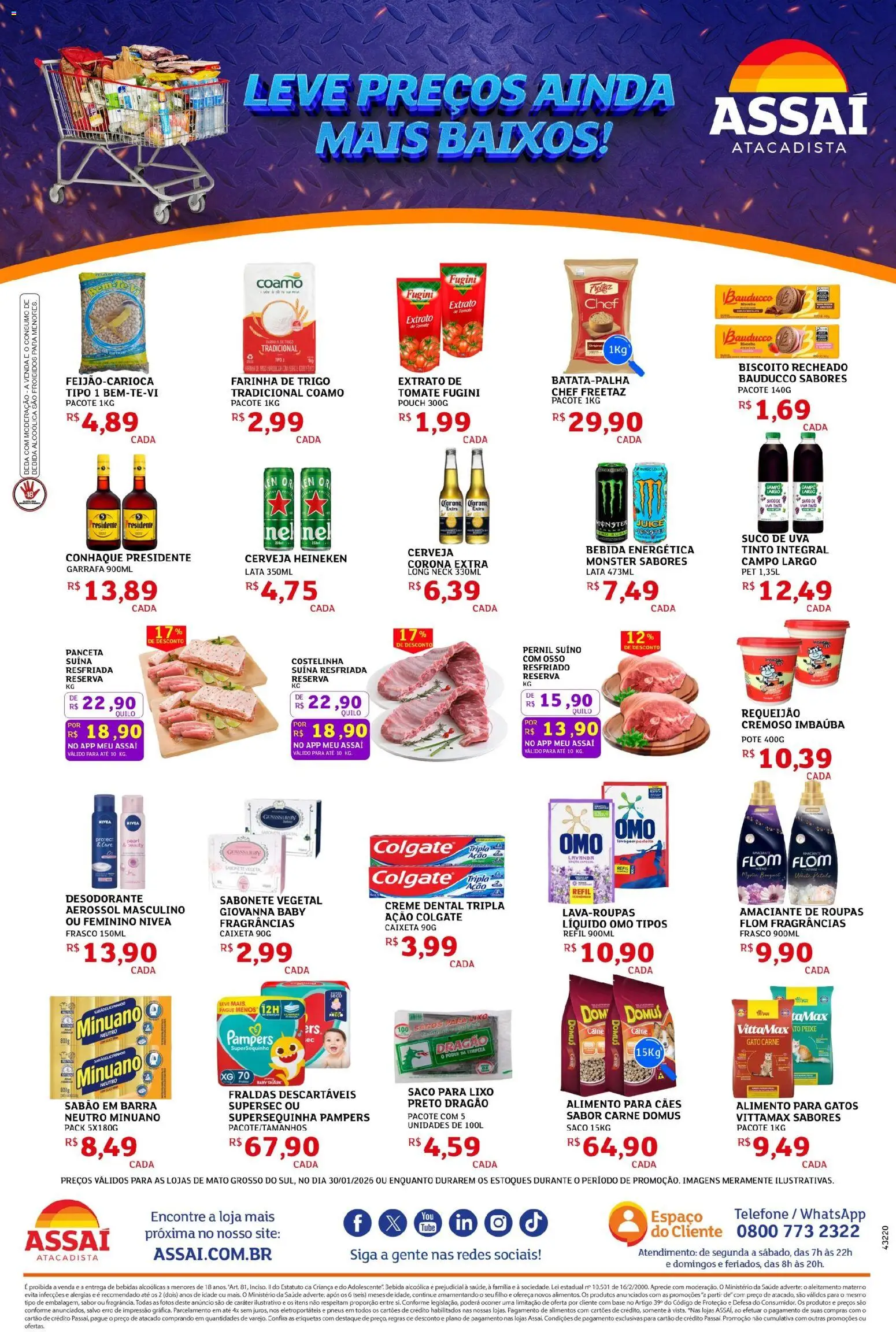 Assaí Atacadista Folheto - válido de 30.01.2026 | Página: 2 | Produtos: Sabão em barra, Desodorante, Amaciante de roupas, Suco