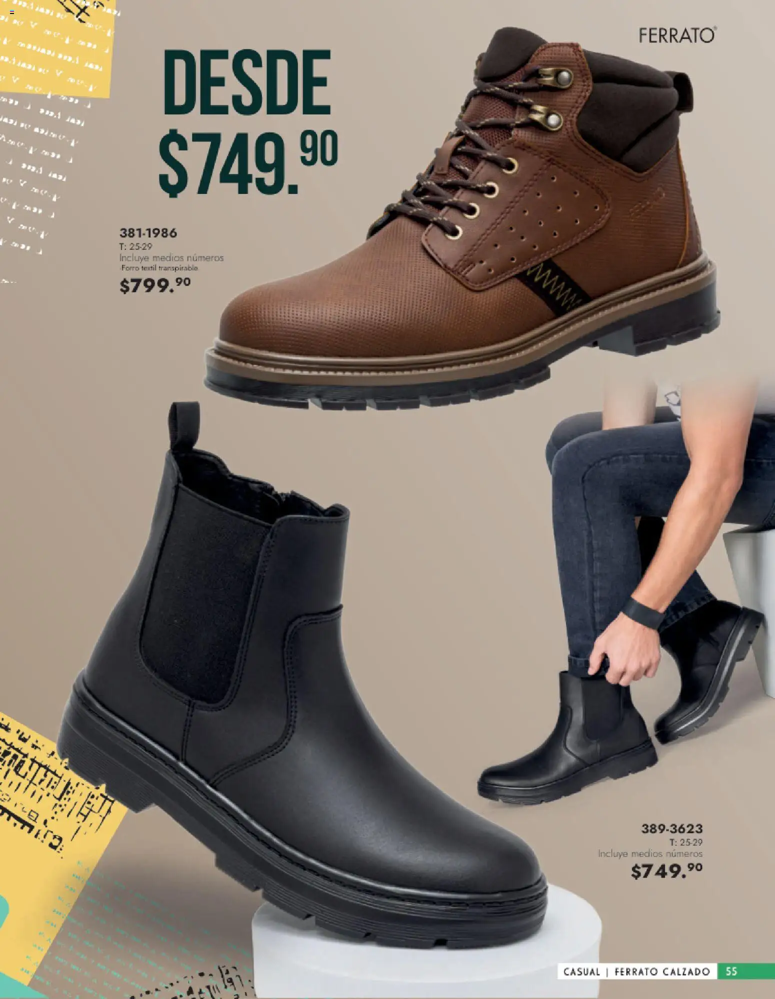 Nuevas ofertas de Andrea válidas en toda la República Mexicana desde el 25.01.2026. ¡Encuentra las mejores ofertas en Andrea catálogo Calzado Caballero! | Página: 55