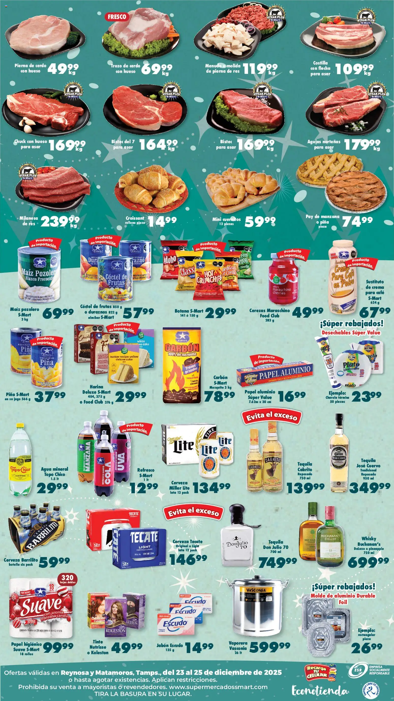 Nuevas ofertas de S-Mart válidas en toda la República Mexicana desde el 23.12.2025. ¡Encuentra las mejores ofertas en S-Mart folleto Reynosa! | Página: 2 | Productos: Maíz, Whiskey, Refresco, Polvo