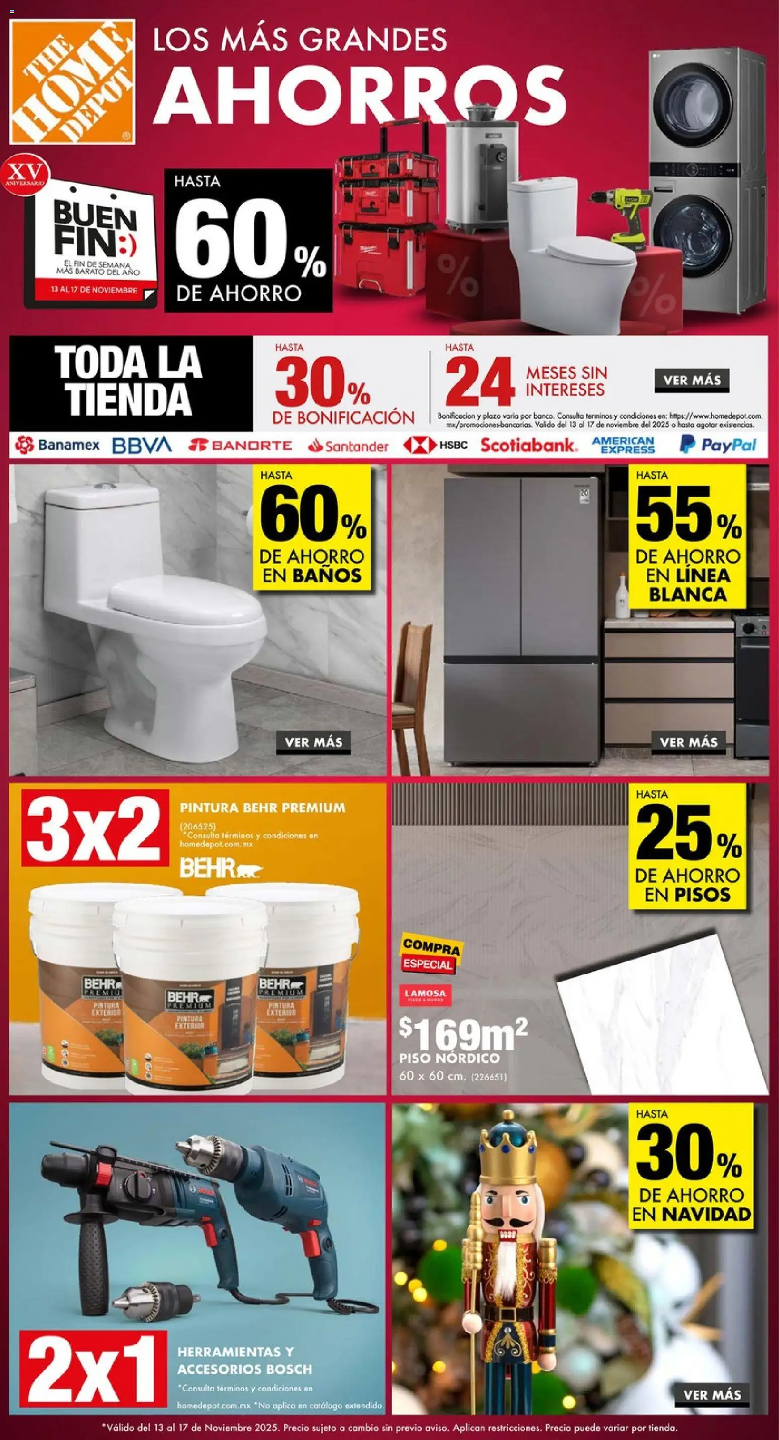 Nuevas ofertas de Home Depot válidas en toda la República Mexicana desde el 13.11.2025. ¡Encuentra las mejores ofertas en Home Depot Buen Fin! | Página: 1 | Productos: Pintura