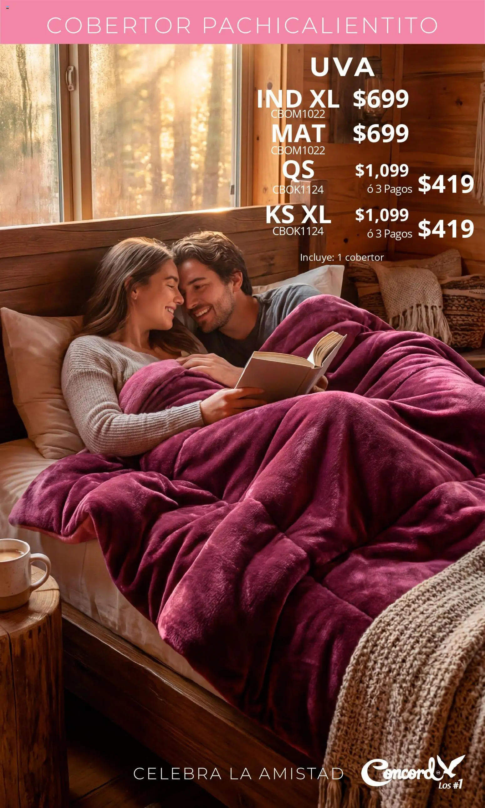 Nuevas ofertas de Colchas Concord válidas en toda la República Mexicana desde el 01.02.2026. ¡Encuentra las mejores ofertas en Colchas Concord catálogo San Valentín! | Página: 19