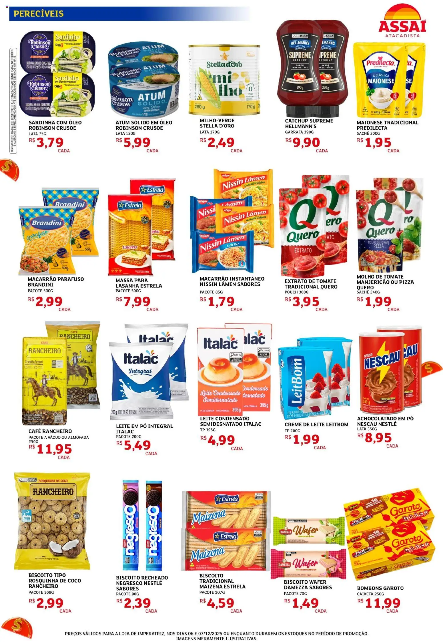Assaí Atacadista Folheto - válido de 06.12.2025 | Página: 3 | Produtos: Nescau, Almofada, Leite, Atum