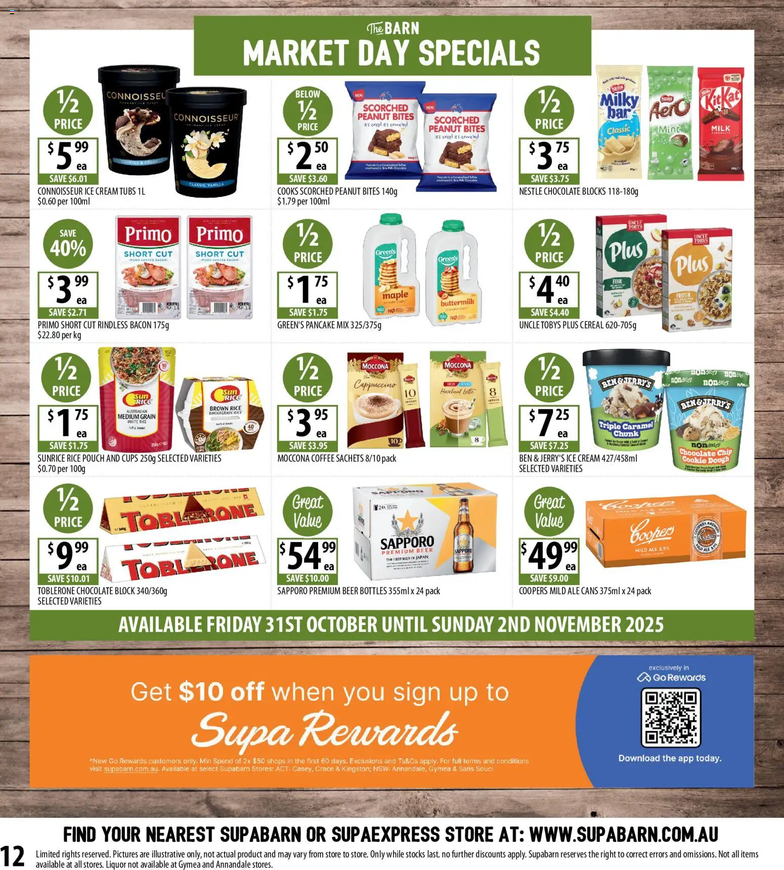 Supabarn catalogue - valid from 29.10.2025 | Page: 12 | Products: Bacon, Rice, Cream, Moccona