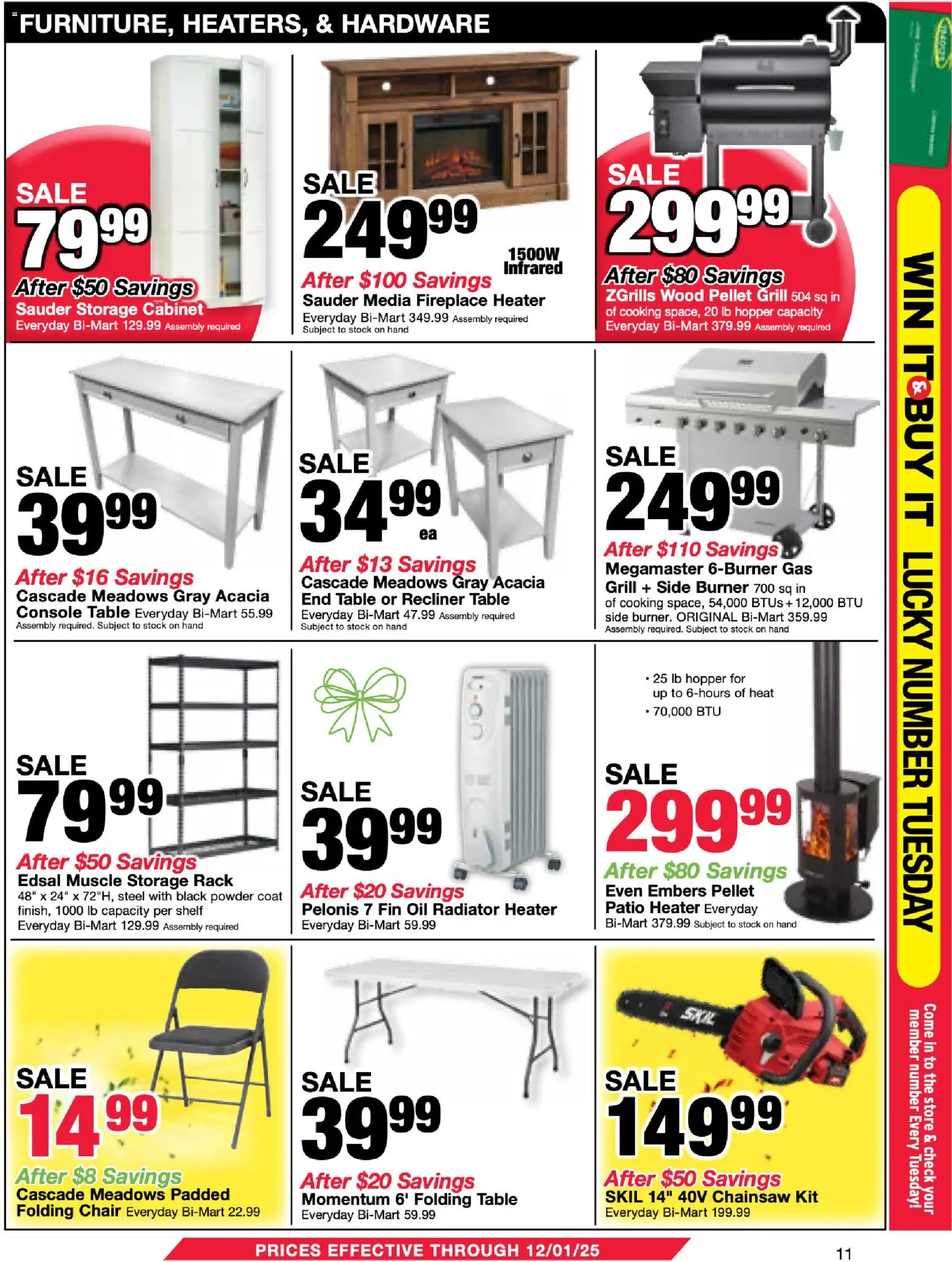 Bi-Mart Black Friday - valid from 25.11.2025 | Page: 11 | Products: Chainsaw, Oil, Coat, Grill