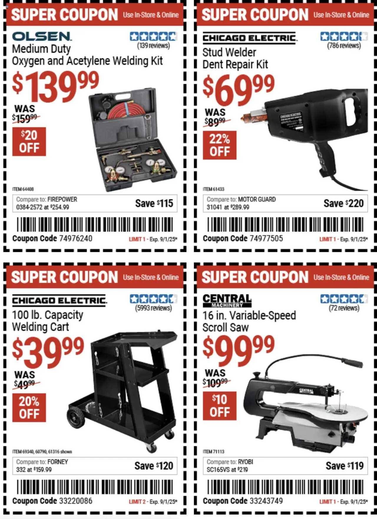 Harbor Freight Summer Coupons - valid from 18.08.2025 | Page: 2 | Products: Saw