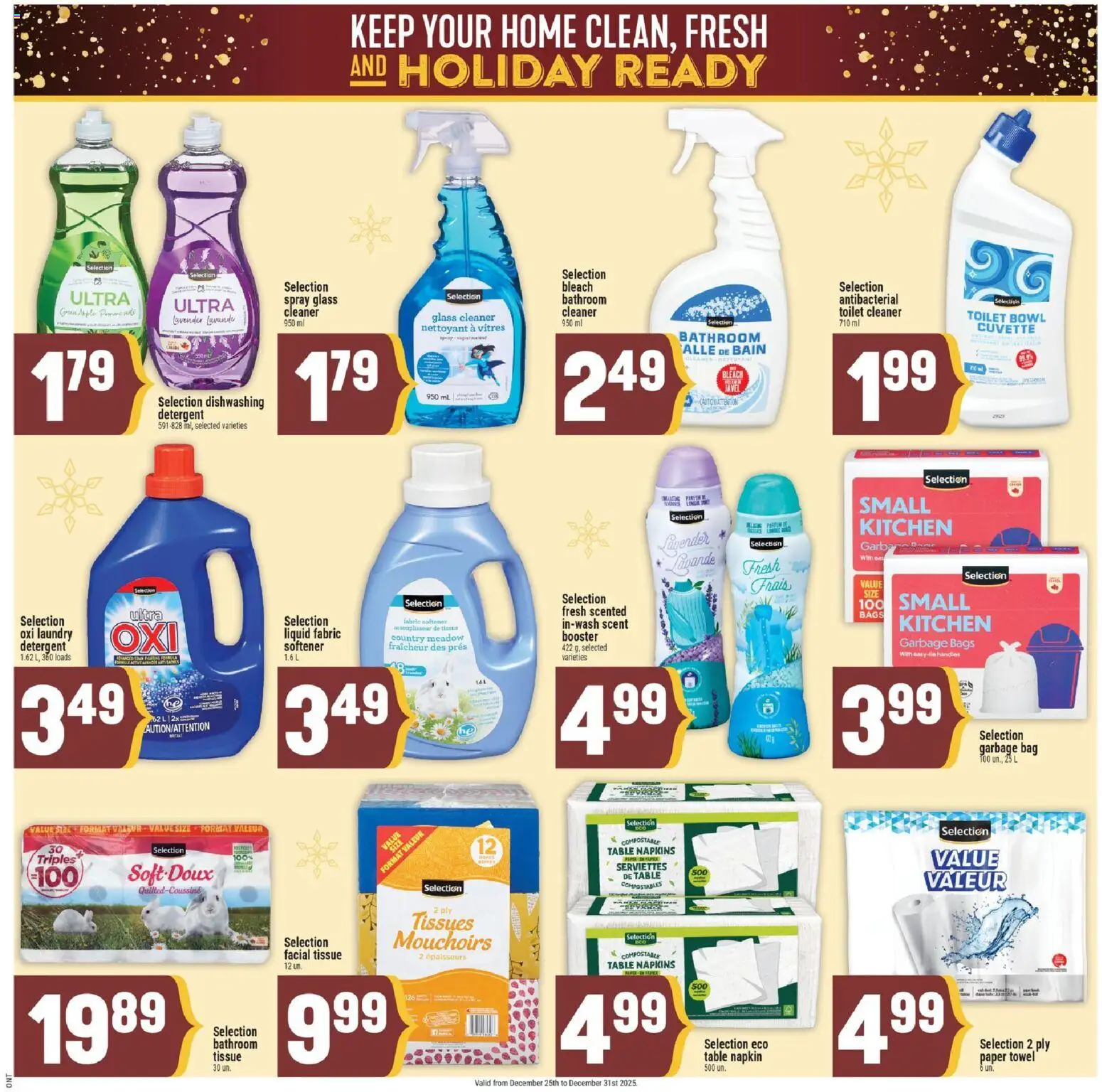 Adonis flyer valid from 25.12.2025 | Page: 10 | Products: Bag, Fabric softener, Detergent, Table