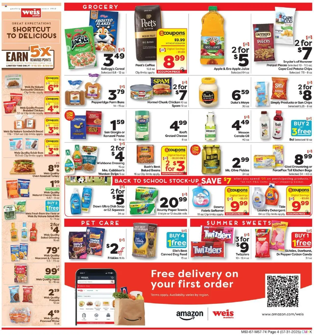Weis Weekly Circular - DE - valid from 31.07.2025 | Page: 4 | Products: Coffee, Soap, Water, Oven