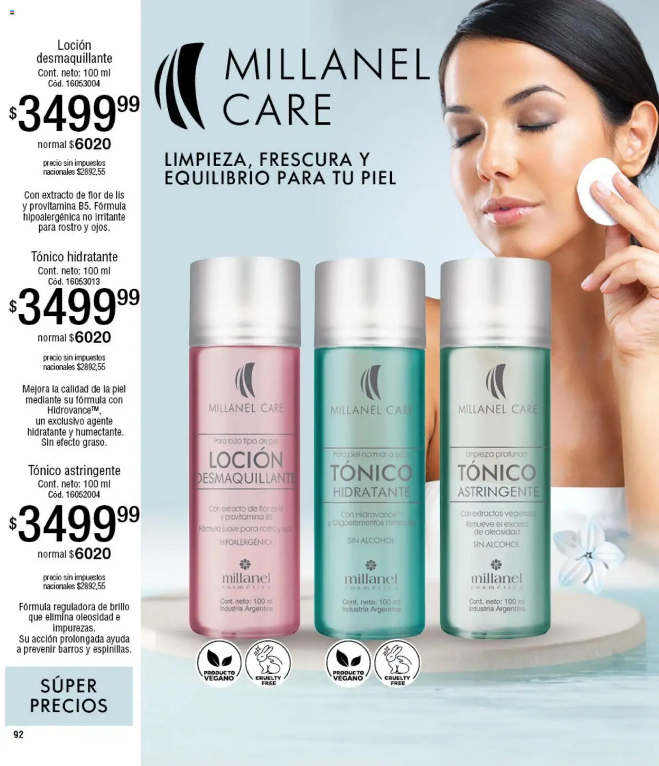 Millanel - Catálogo │ válido desde el 20.10.2025 | Página: 92 | Productos: Desmaquillante, Brillo, Loción