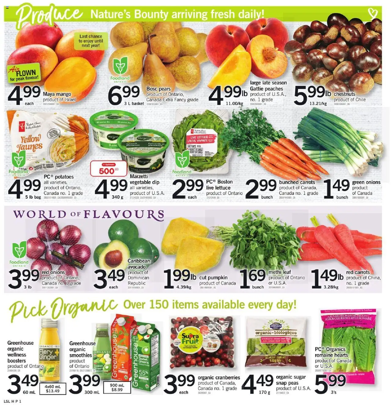 Loblaws flyer valid from 25.09.2025 | Page: 2 | Products: Carrot, Potatoes, Bag, Basket