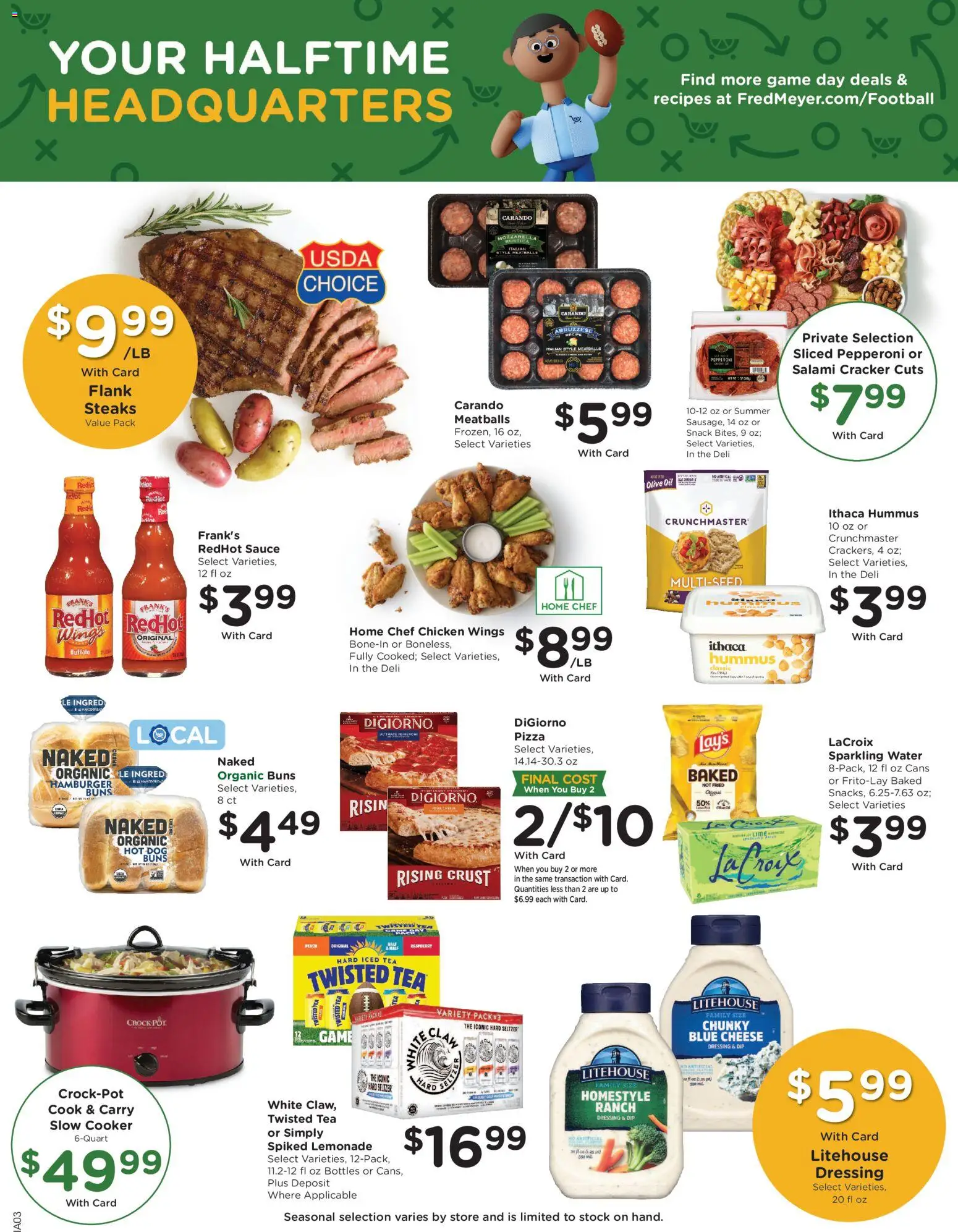 Fred Meyer Weekly Ad - valid from 14.01.2026 | Page: 6 | Products: Salami, Tea, Water, Game