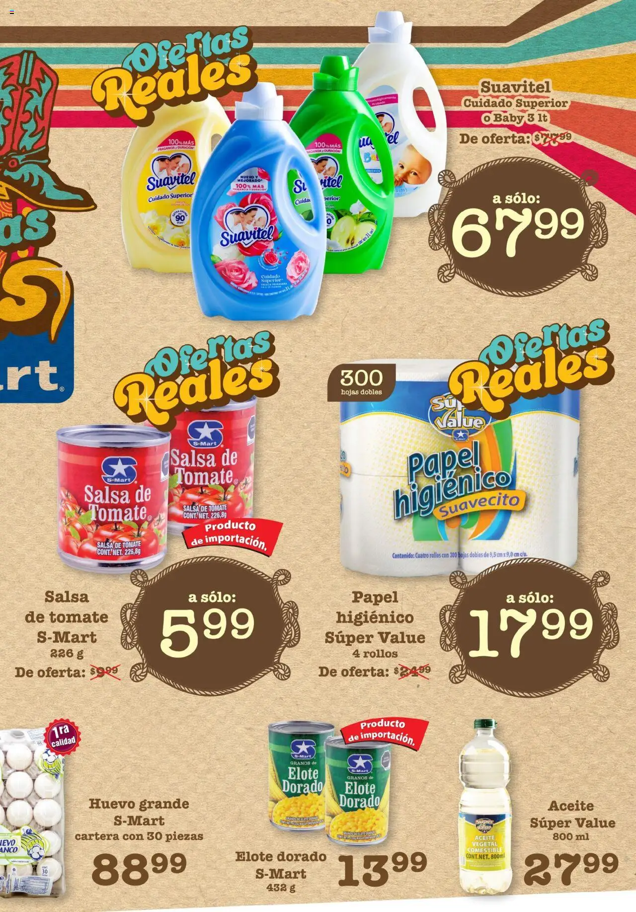 Nuevas ofertas de S-Mart válidas en toda la República Mexicana desde el 05.08.2025. ¡Encuentra las mejores ofertas en S-Mart - Folleto - Chihuahua! | Página: 3 | Productos: Tomate, Huevo, Aceite, Salsa de tomate