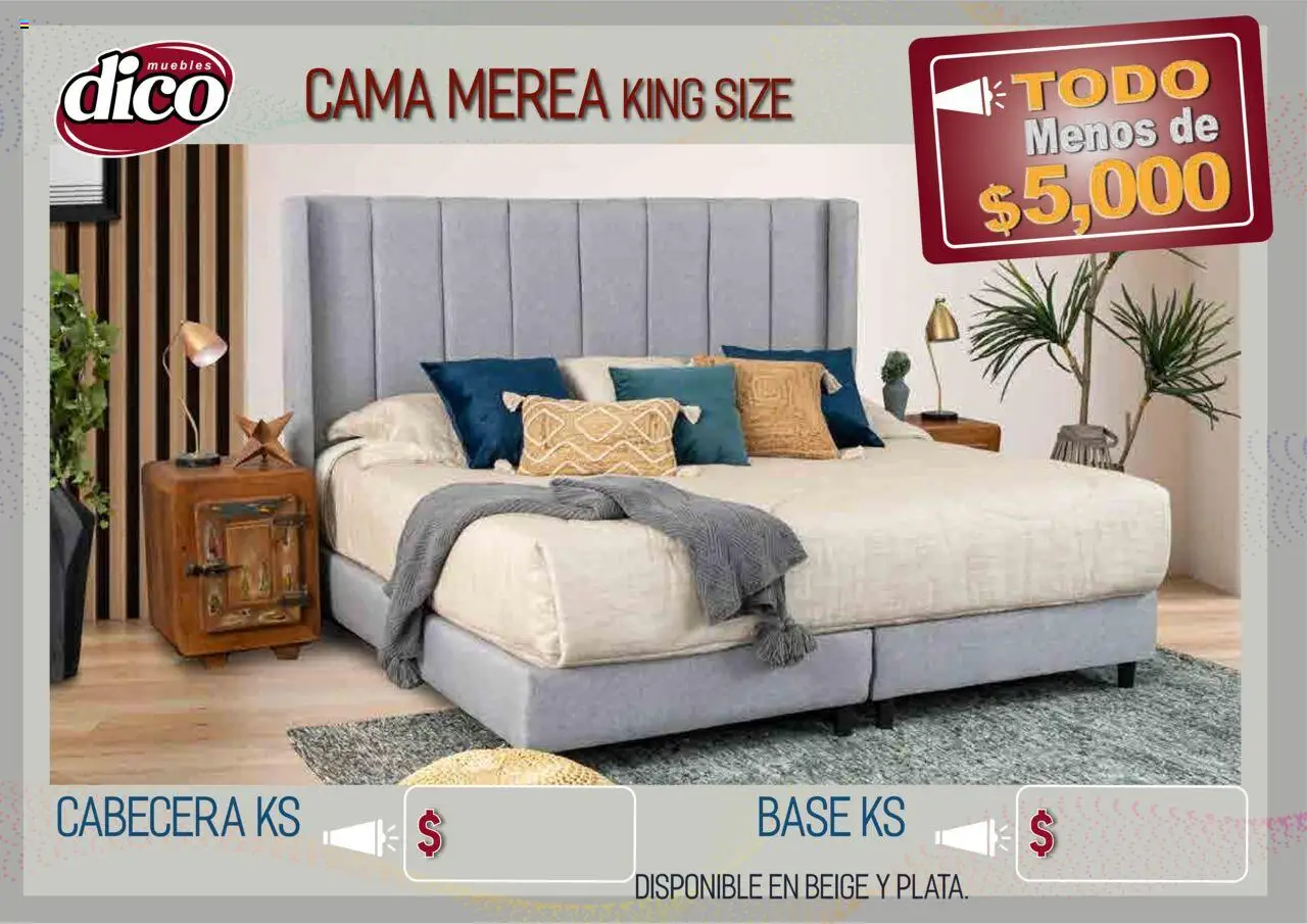 Nuevas ofertas de Muebles Dico válidas en toda la República Mexicana desde el 12.02.2025. ¡Encuentra las mejores ofertas en Muebles Dico catálogo Todo Menos! | Página: 9 | Productos: Cabecera, Cama
