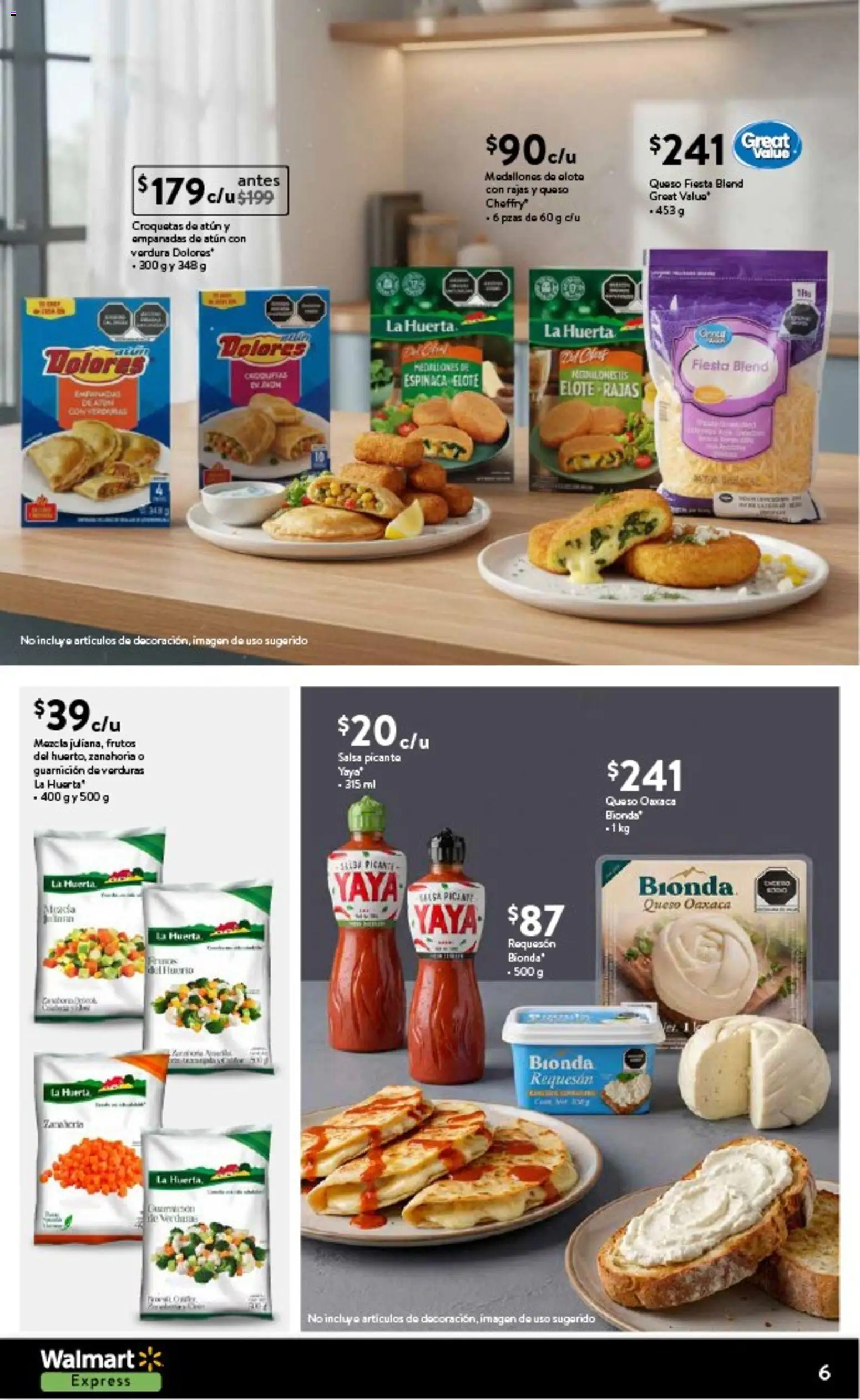 Nuevas ofertas de Walmart Express válidas en toda la República Mexicana desde el 12.02.2026. ¡Encuentra las mejores ofertas en Walmart Express folleto La frescura de temporada a precios bajos! | Página: 6 | Productos: Atún, Queso, Espinaca, Zanahoria