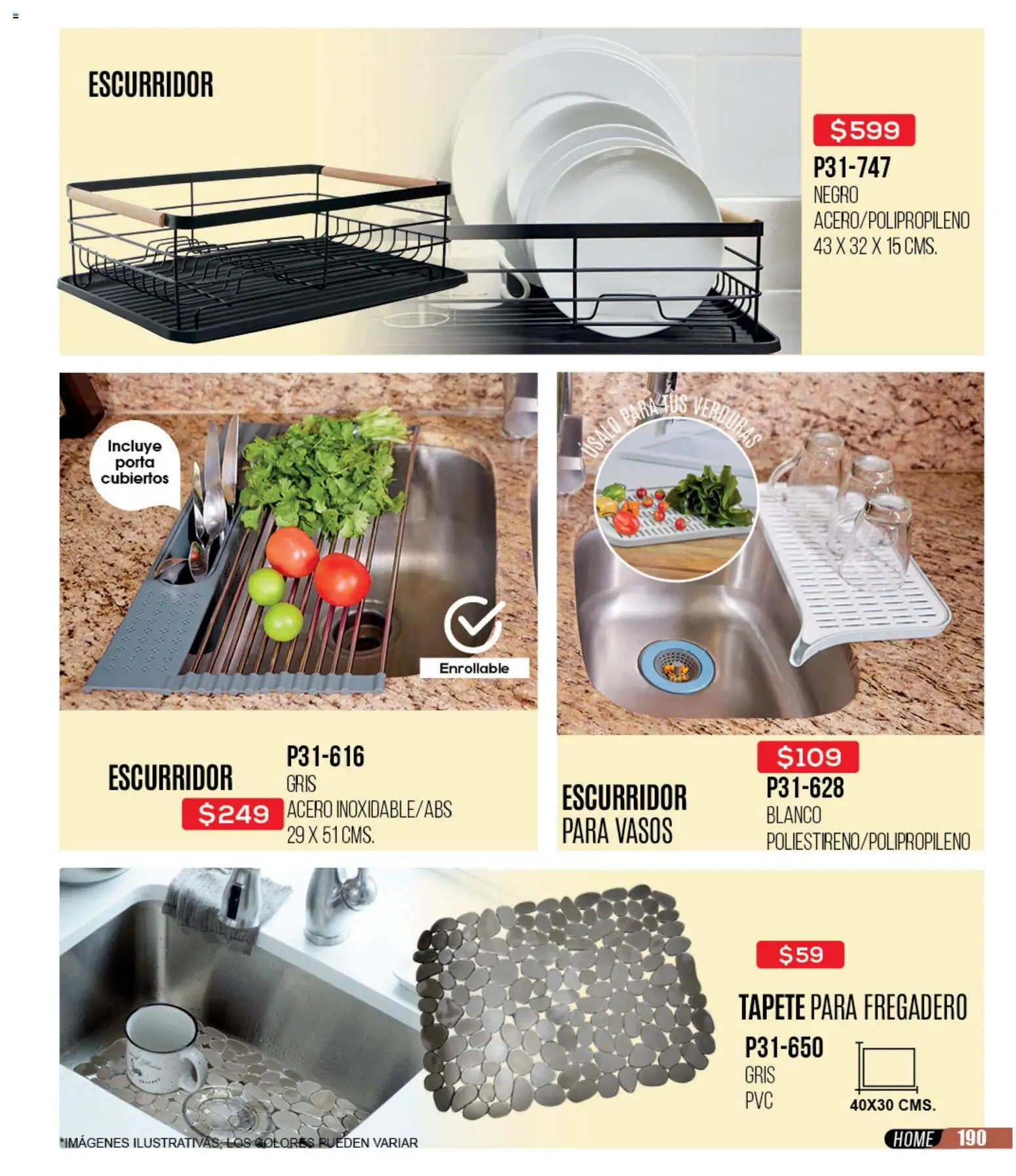 Nuevas ofertas de Cklass válidas en toda la República Mexicana desde el 30.11.2025. ¡Encuentra las mejores ofertas en Cklass catálogo Rebajas Navideñas Ropa! | Página: 191 | Productos: Escurridor, Vasos, Tapete