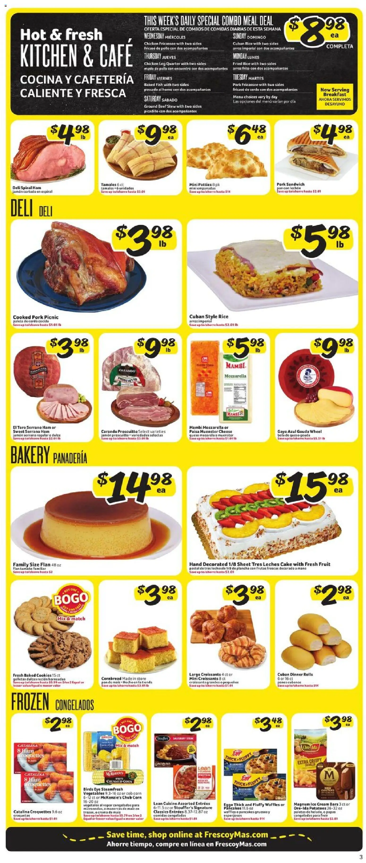 Fresco y Más Weekly Ad - valid from 10.12.2025 | Page: 3 | Products: Corn, Rice, Potatoes, Vegetables