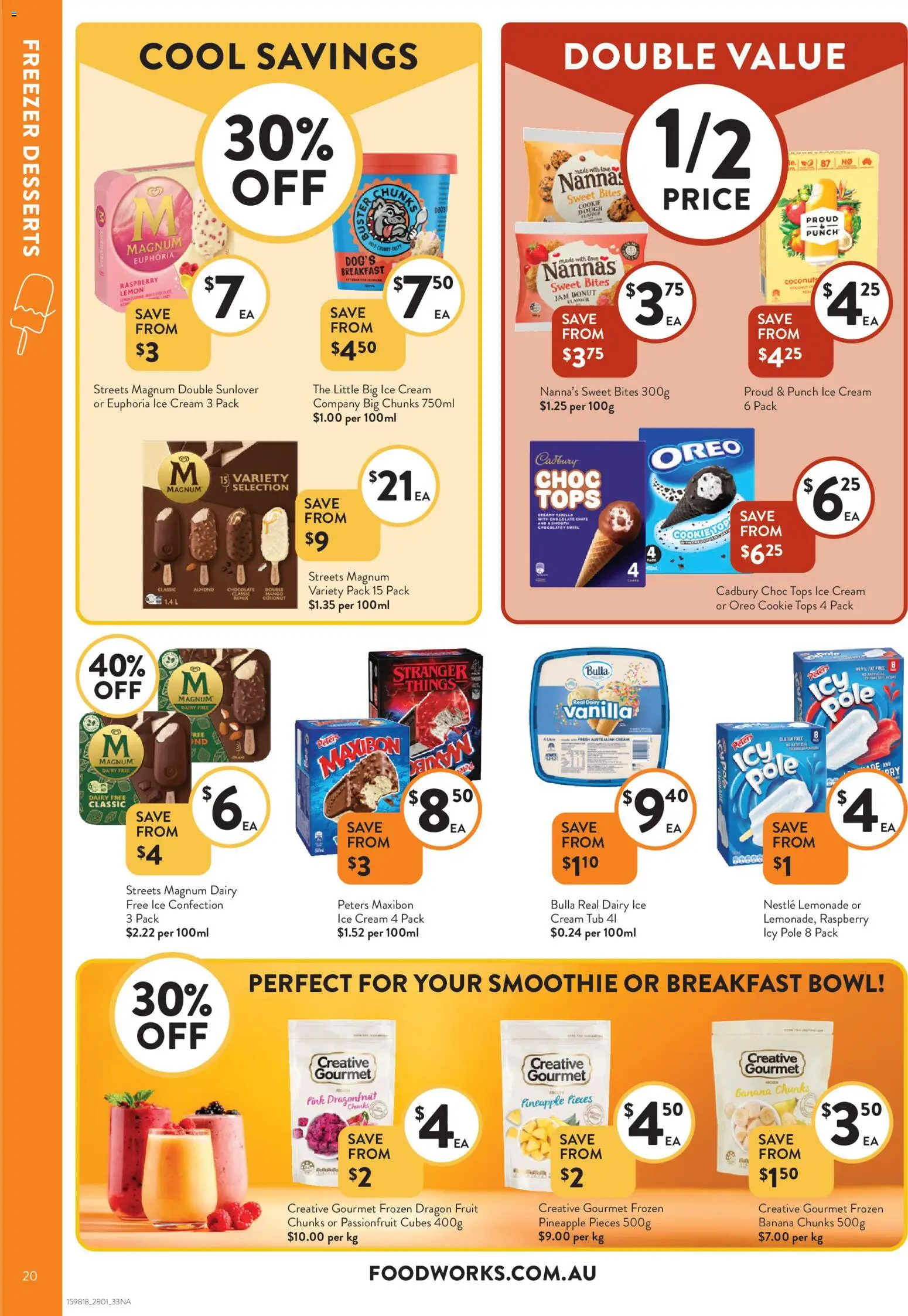 Foodworks catalogue - valid from 28.01.2026 | Page: 20 | Products: Passionfruit, Ice cream, Raspberry, Freezer