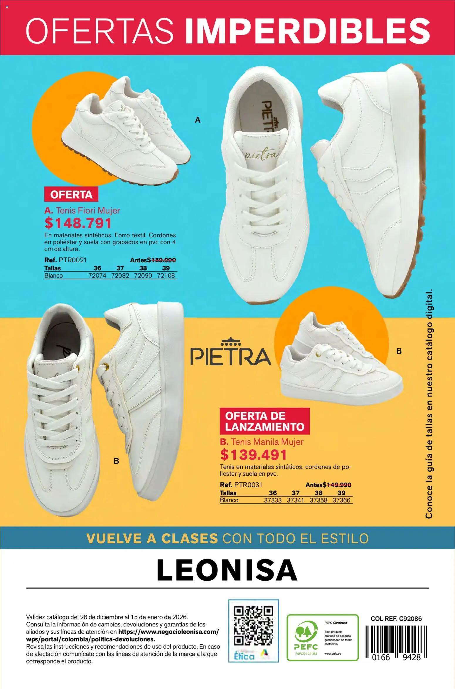 Leonisa revista - valida desde el 02.01.2026 | Página: 86 | Productos: Caso, Tenis, Cordones