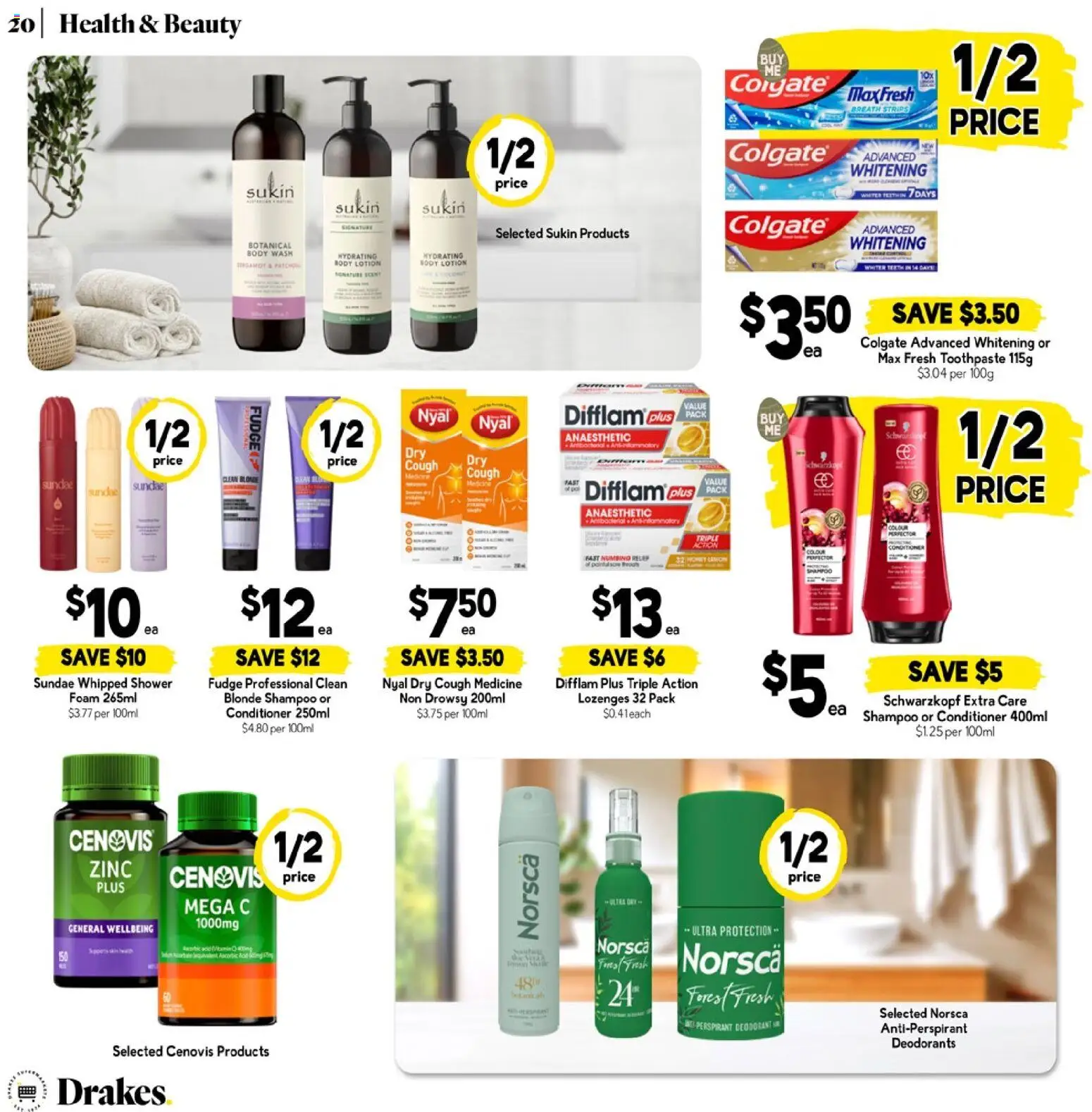 Drakes catalogue - valid from 25.03.2026 | Page: 20 | Products: Shampoo, Conditioner, Lotion, Antiperspirant