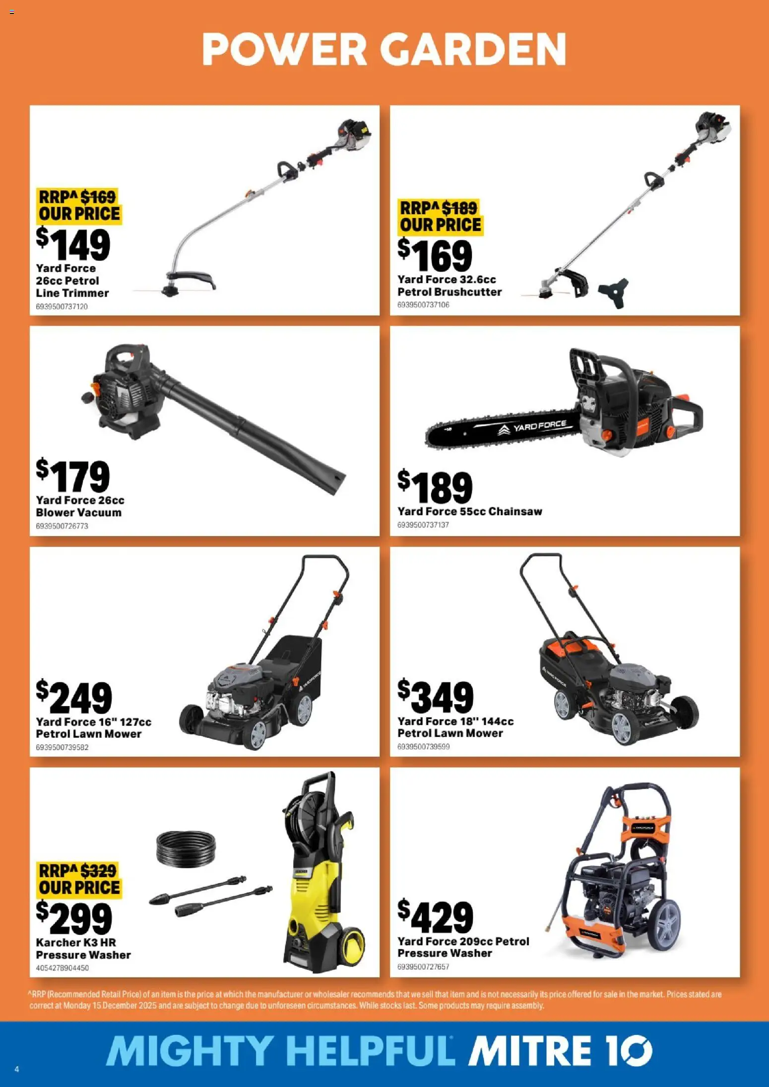 Mitre 10 catalogue - valid from 04.02.2026 | Page: 4 | Products: Lawn mower, Chainsaw, Washer, Mower