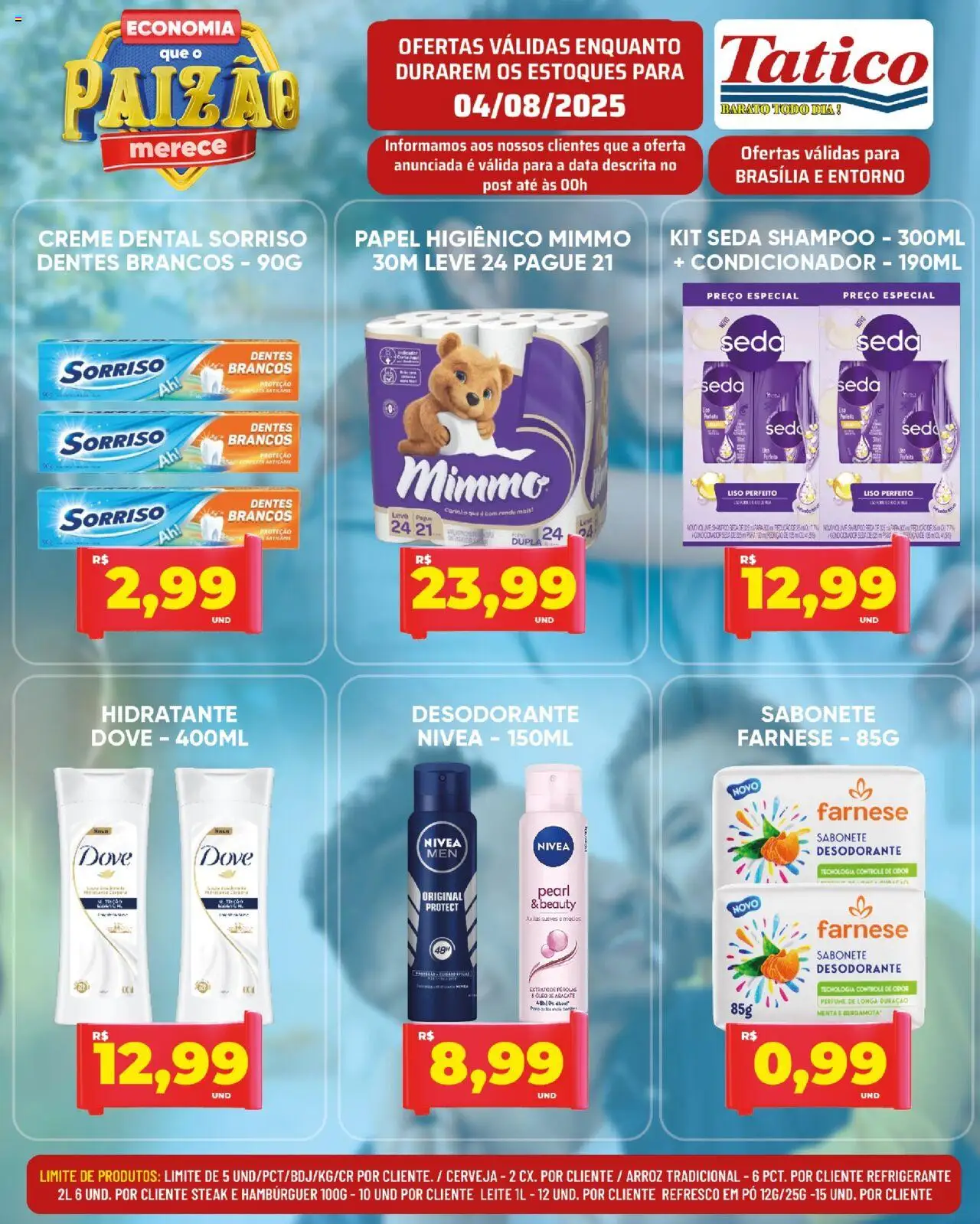 Tatico Folheto - válido de 04.08.2025 | Página: 13 | Produtos: Desodorante, Leite, Hambúrguer, Refrigerante