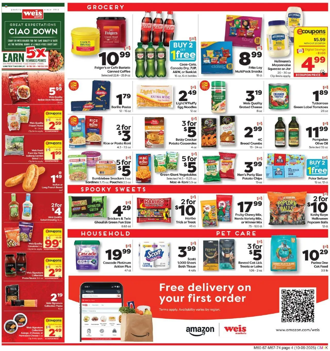 Weis Weekly Circular - MD - valid from 09.10.2025 | Page: 4 | Products: Bath, Tomatoes, Pasta, Mayonnaise