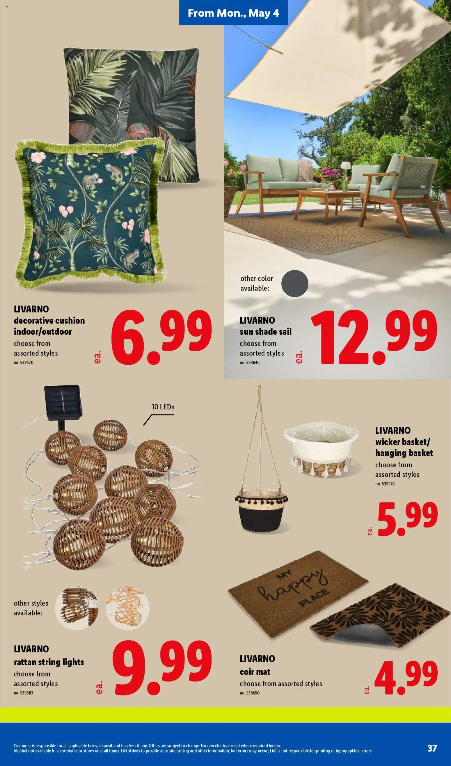 Lidl Weekly Ad - valid from 29.04.2026 | Page: 37 | Products: Basket, Cushion, Bag