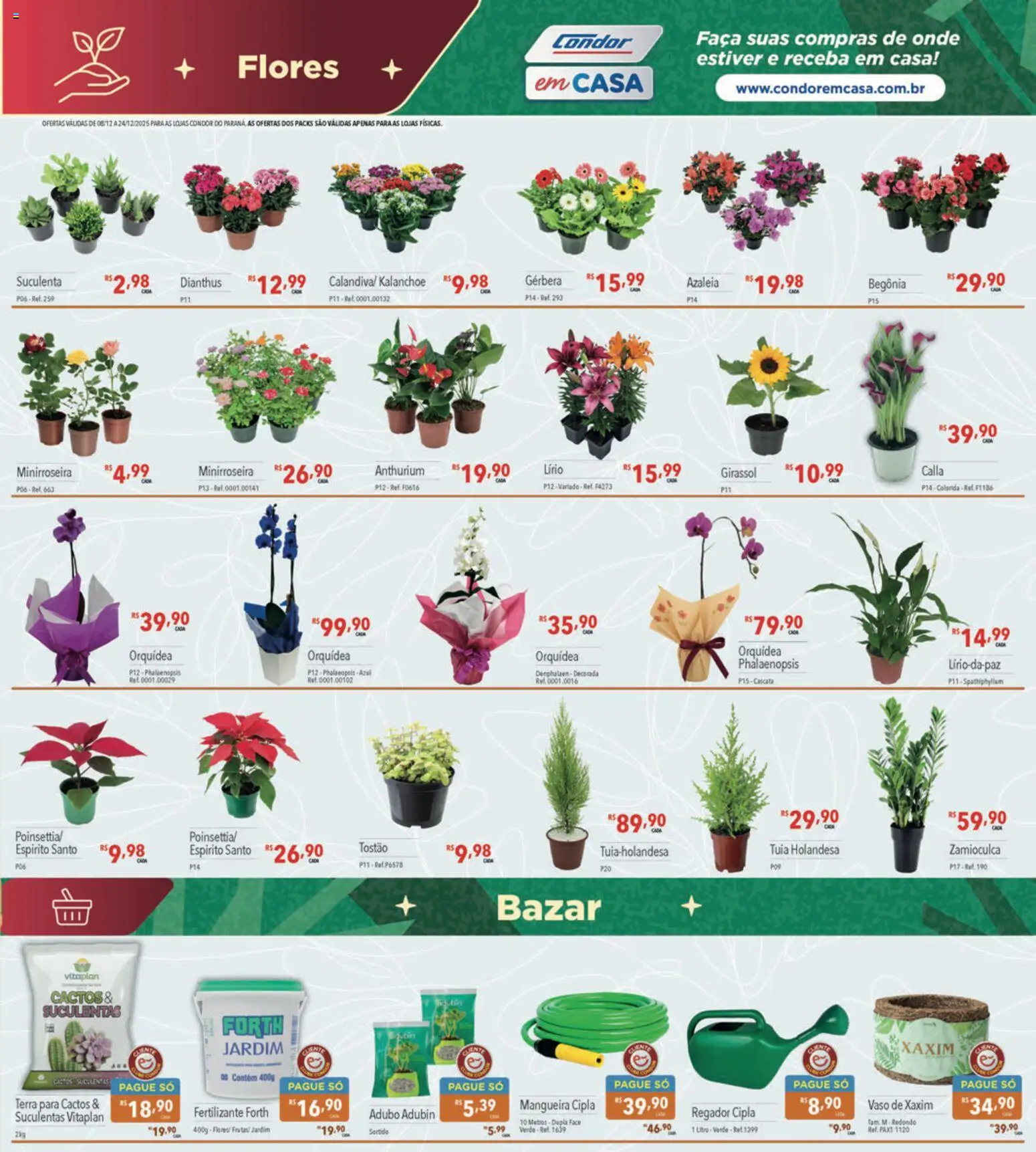 Supermercados Condor Folheto - válido de 08.12.2025 | Página: 27 | Produtos: Denphalaen, Mangueira, Flores, Faca