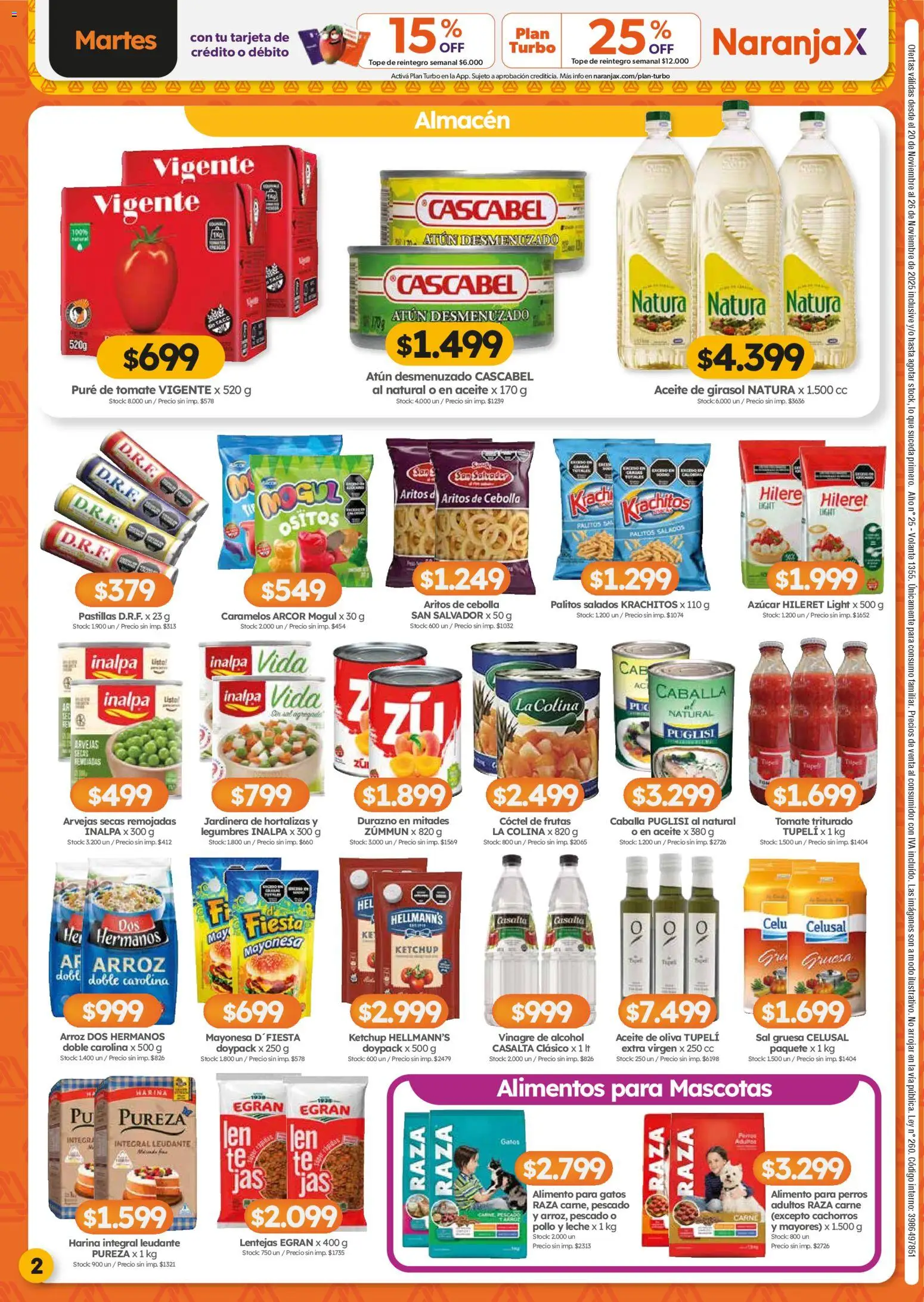 Cordiez ofertas │ válido desde el 20.11.2025 | Página: 2 | Productos: Cebolla, Harina, Caballa, Leche