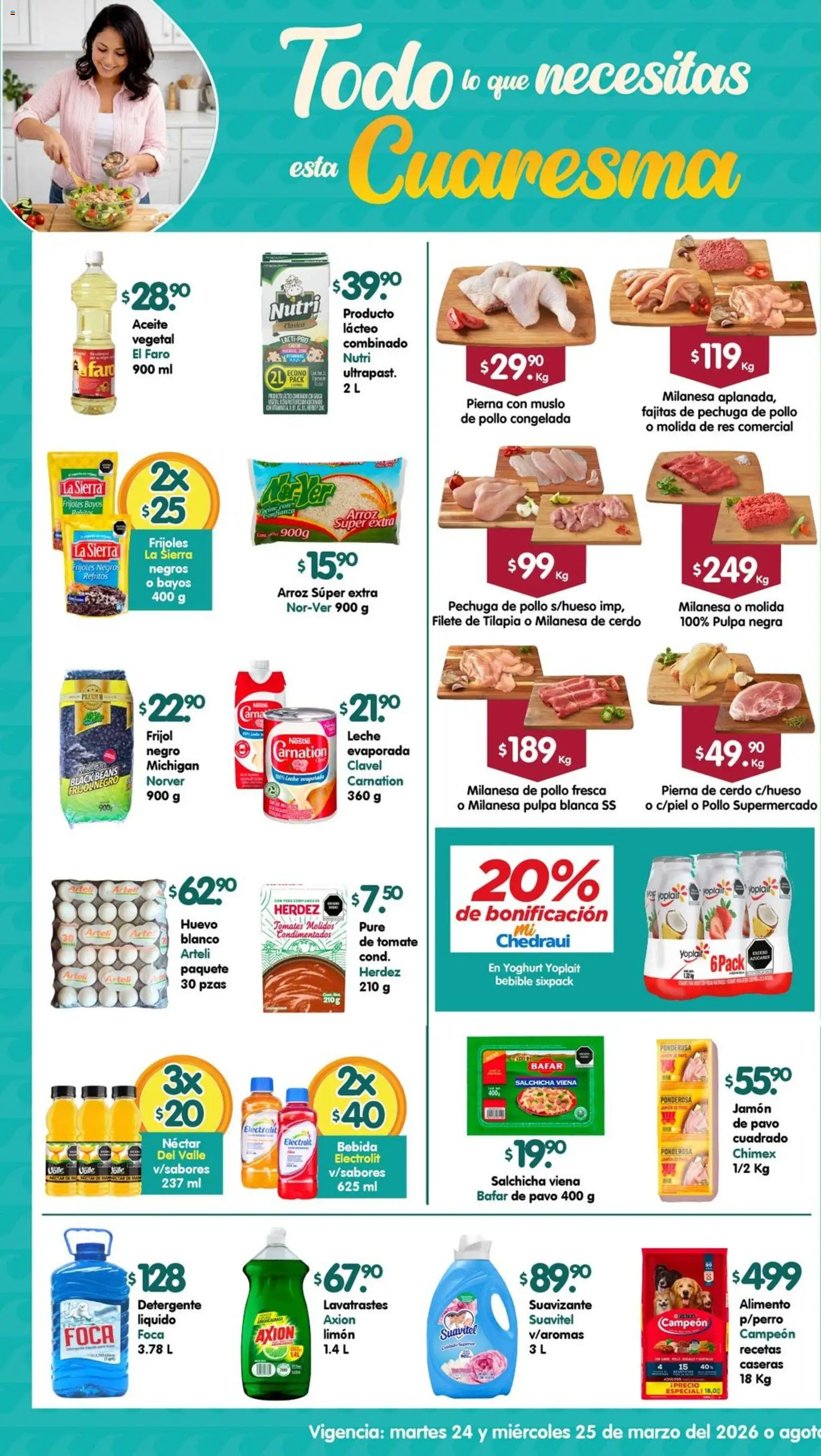 Nuevas ofertas de Arteli válidas en toda la República Mexicana desde el 24.03.2026. ¡Encuentra las mejores ofertas en Arteli folleto Valles! | Página: 1 | Productos: Detergente, Limón, Leche, Tomates