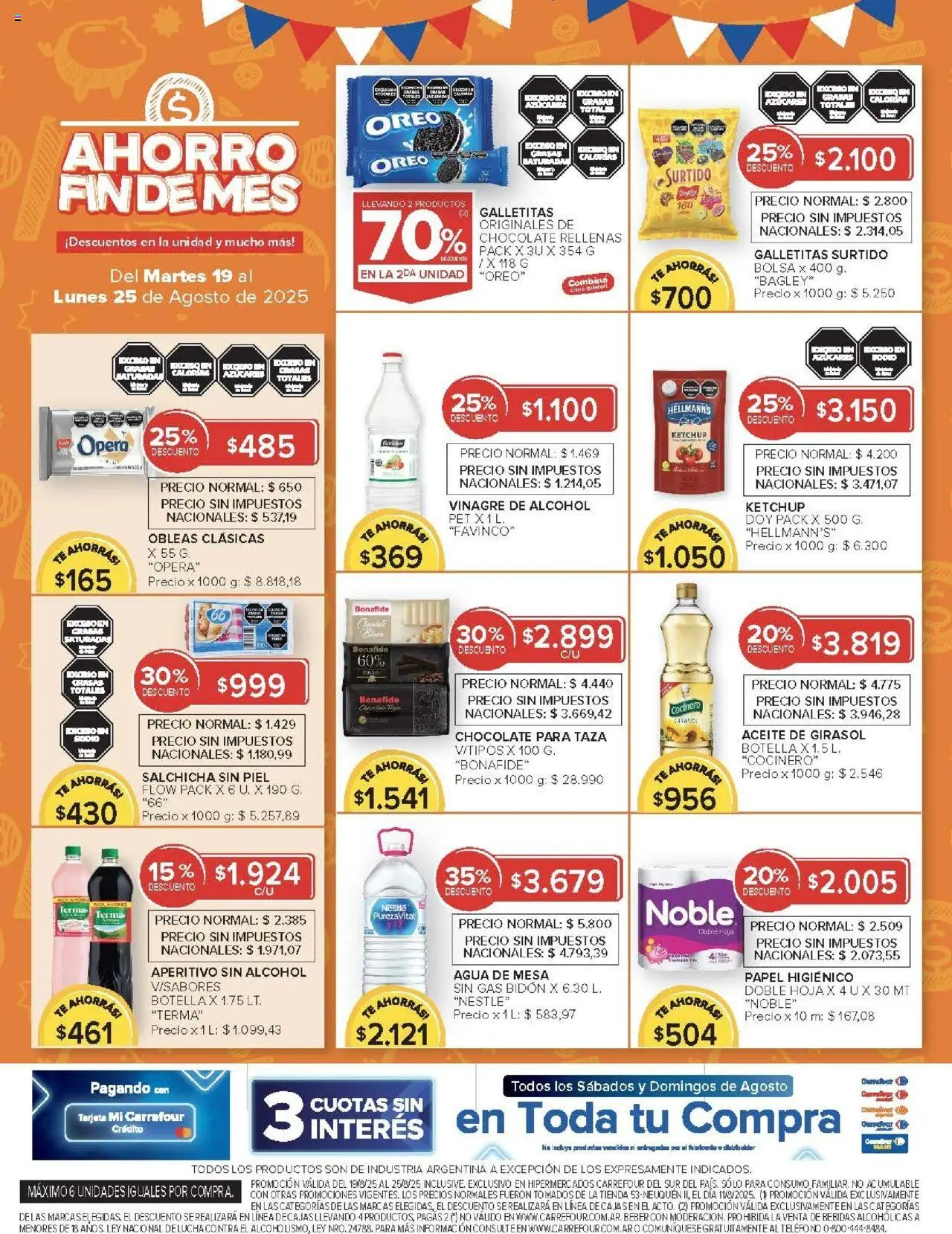 Carrefour ofertas - Chubut │ válido desde el 19.08.2025 | Página: 13 | Productos: Papel higiénico, Bidón, Vinagre, Agua