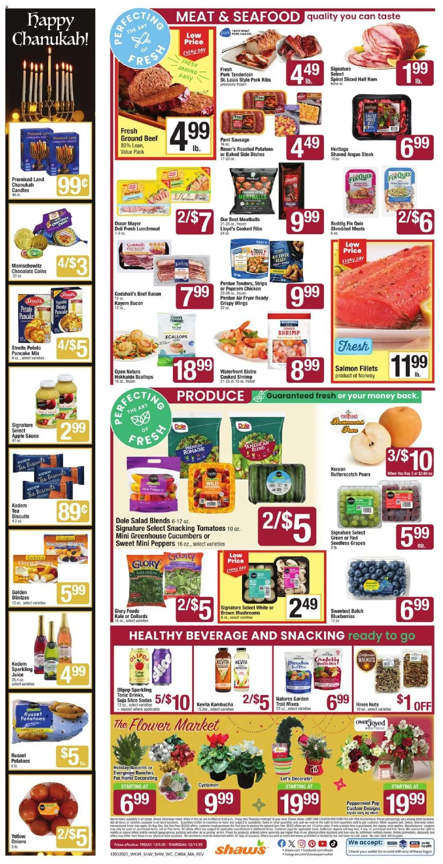 Shaw's Weekly Ad - MA - valid from 05.12.2025 | Page: 4 | Products: Kale, Ham, Juice, Cucumbers