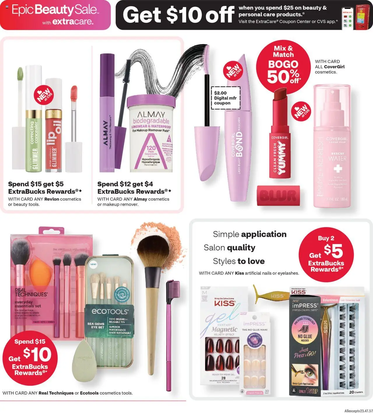 CVS Pharmacy Weekly Ad - valid from 17.08.2025 | Page: 3 | Products: Concealer, Mascara, Makeup Remover, Water