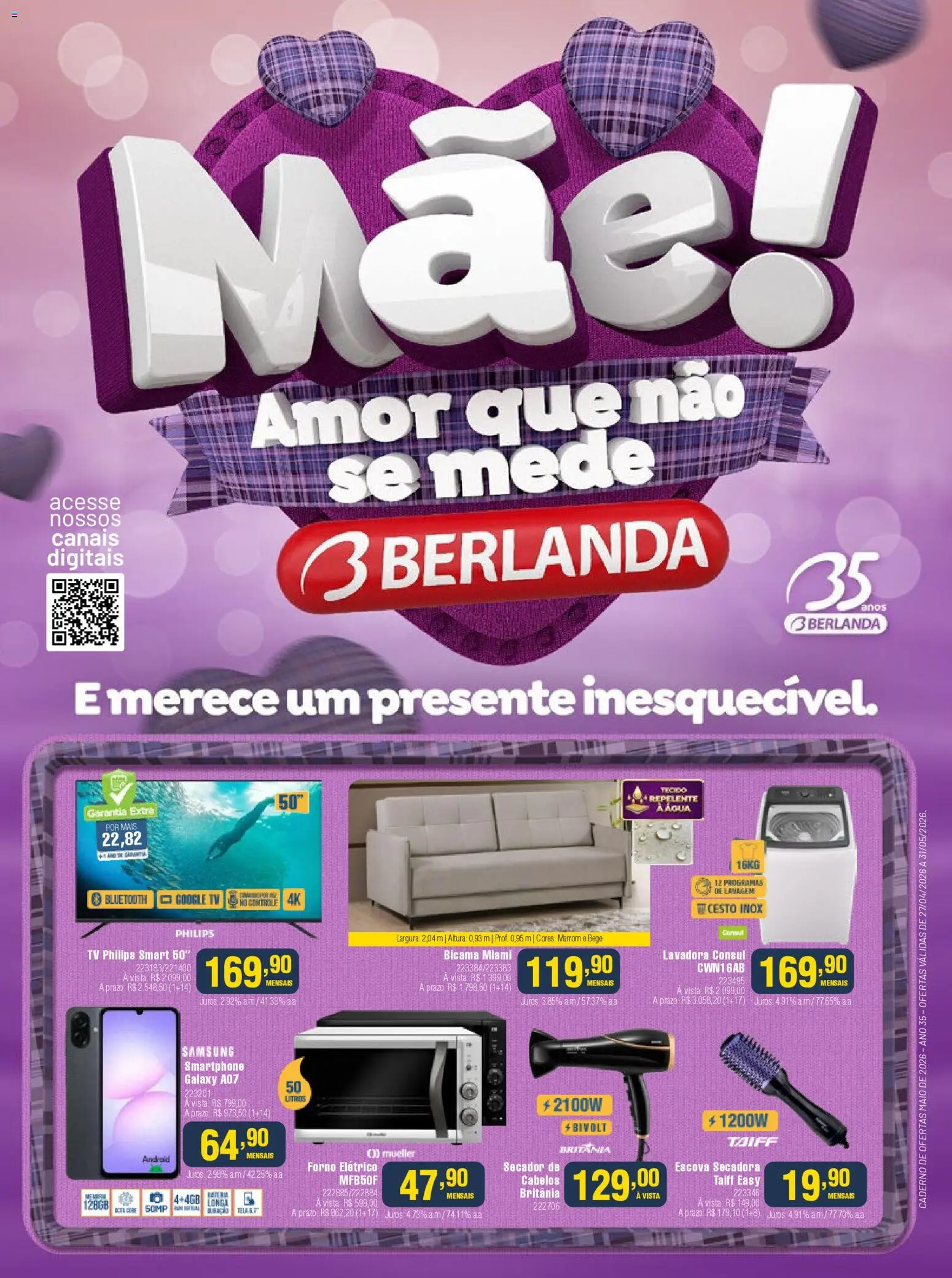Berlanda Folheto - válido de 27.04.2026 | Página: 1 | Produtos: Forno elétrico, Tela, Repelente, Caderno