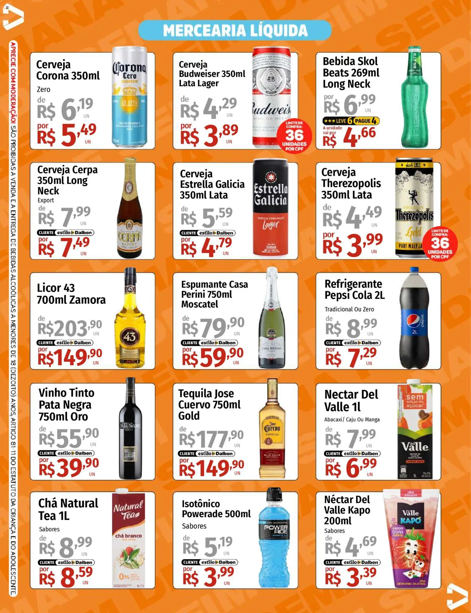 Supermercado Dalben Folheto - válido de 09.01.2026 | Página: 3 | Produtos: Suco, Abacaxi, Açúcar, Refrigerante