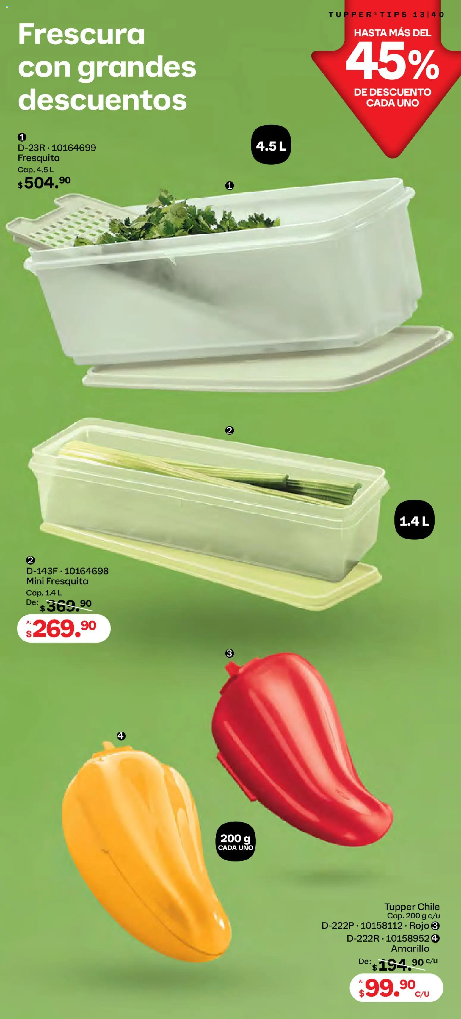Nuevas ofertas de Tupperware válidas en toda la República Mexicana desde el 01.12.2025. ¡Encuentra las mejores ofertas en Tupperware catálogo! | Página: 40 | Productos: Tupper