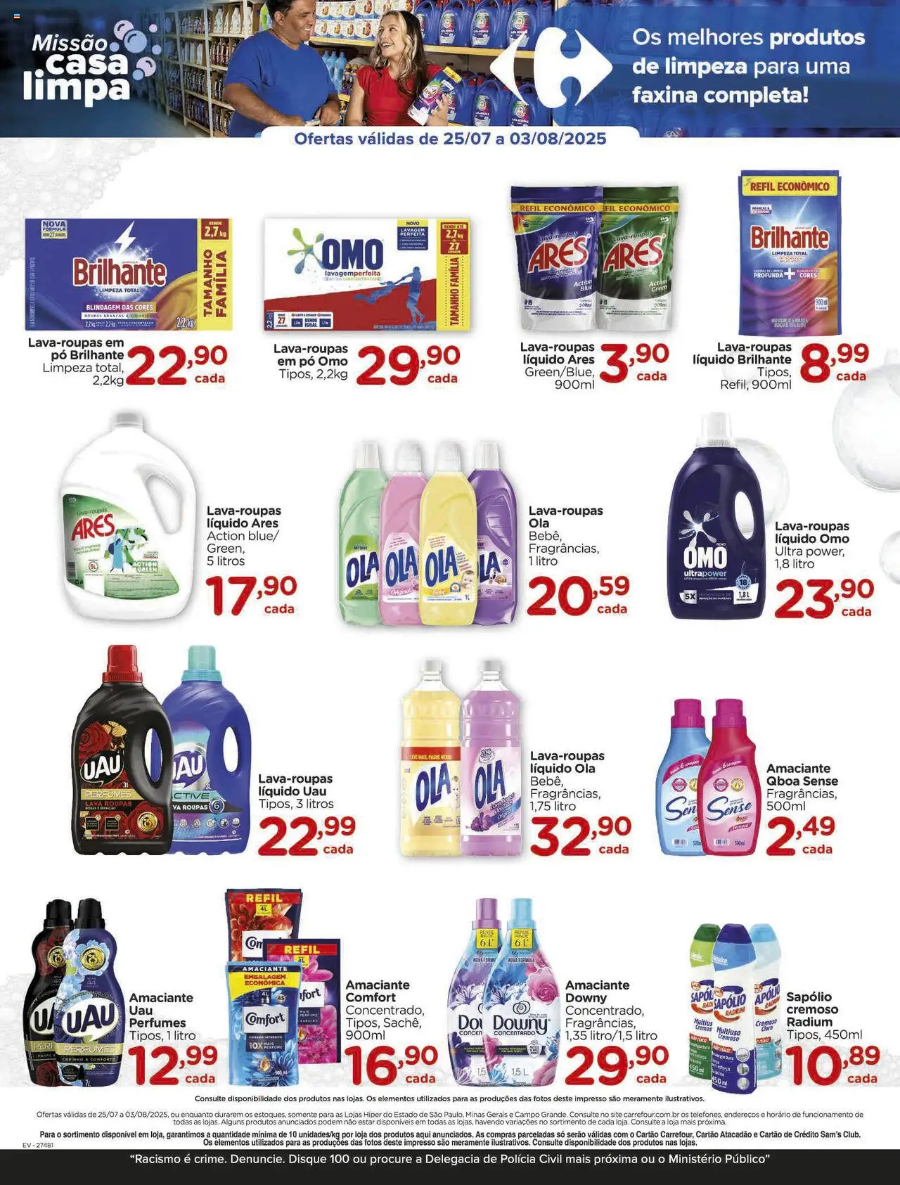 Carrefour Folheto - válido de 25.07.2025 | Página: 4 | Produtos: Pó, Roupas, Perfumes, Amaciante