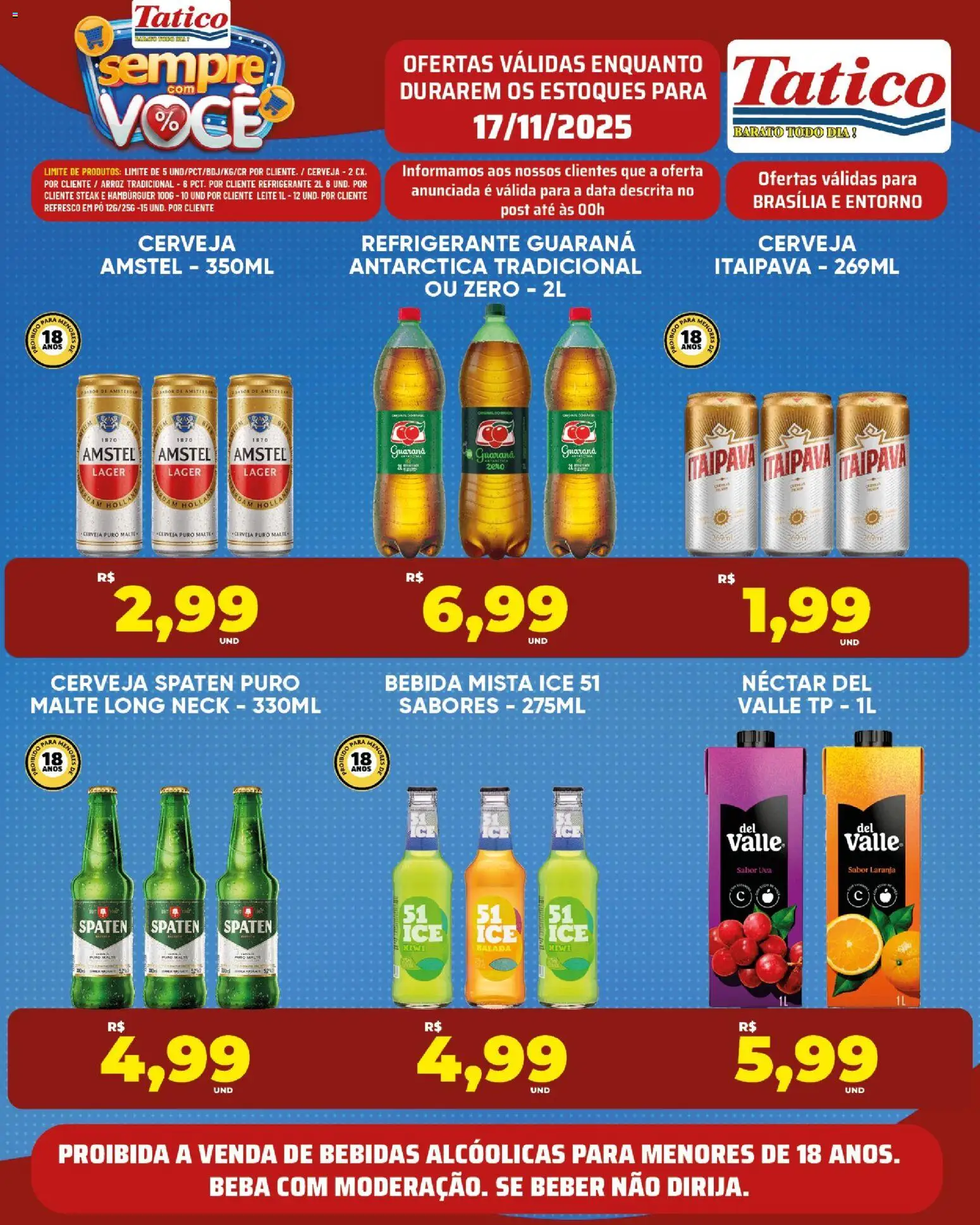 Tatico Folheto - válido de 17.11.2025 | Página: 12 | Produtos: Leite, Cerveja, Bebida, Pá