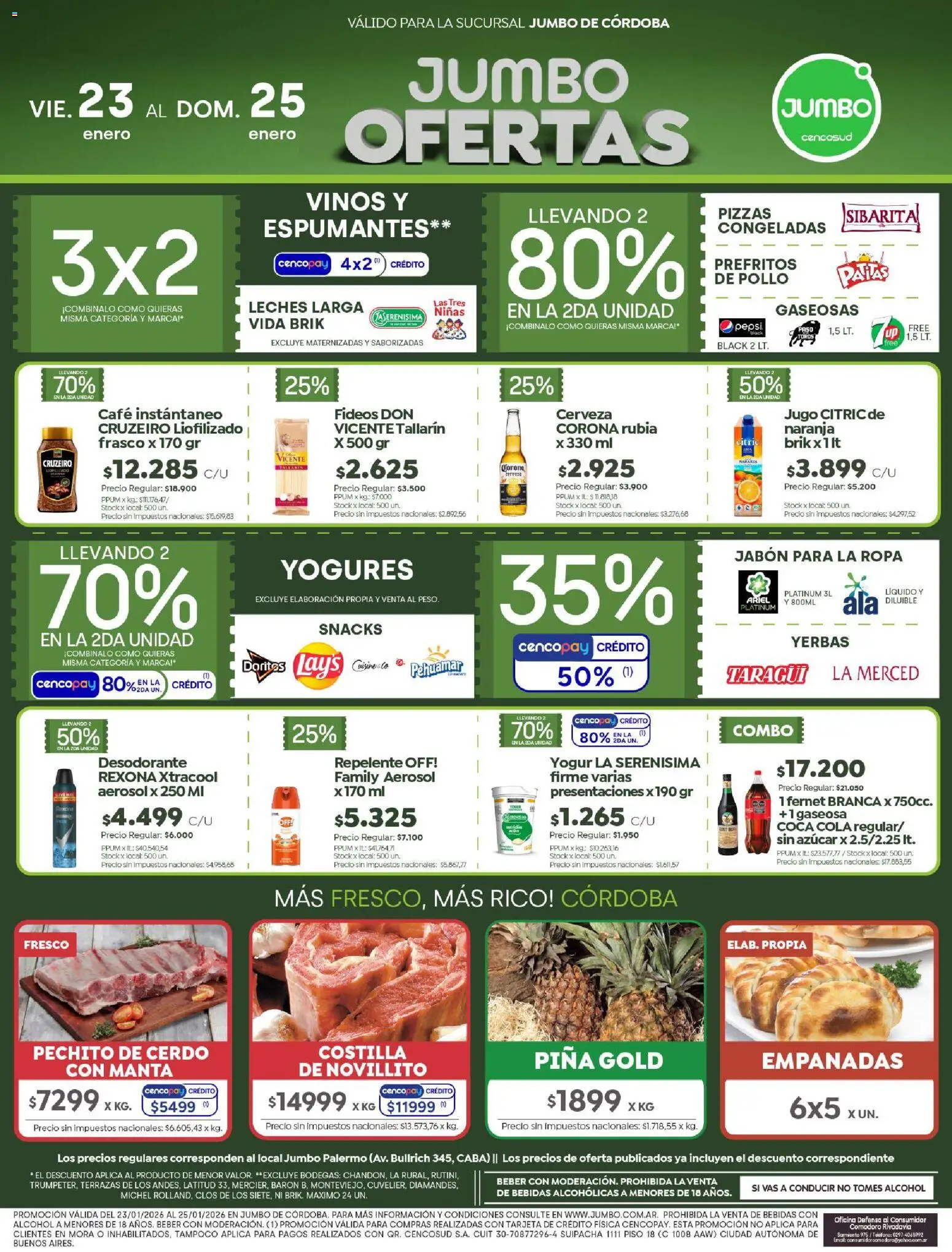 Jumbo - Ofertas | Córdoba │ válido desde el 23.01.2026 | Página: 1 | Productos: Desodorante, Yogur, Jugo, Cerveza