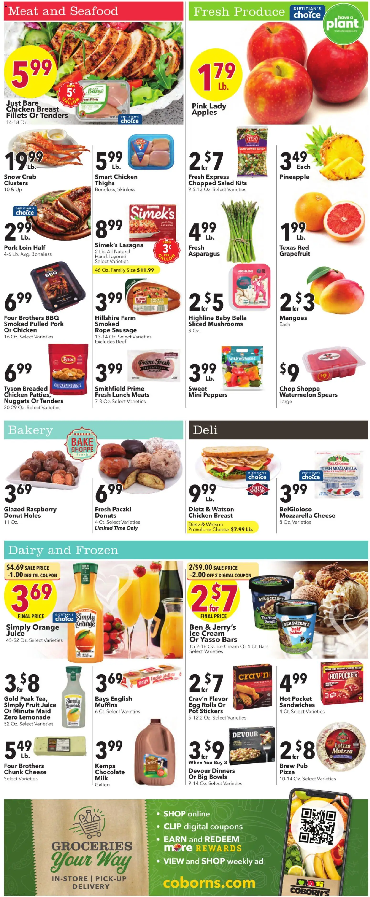 Coborn's Weekly Ad - valid from 11.02.2026 | Page: 6 | Products: Bakery, Asparagus, Cheese, Seafood