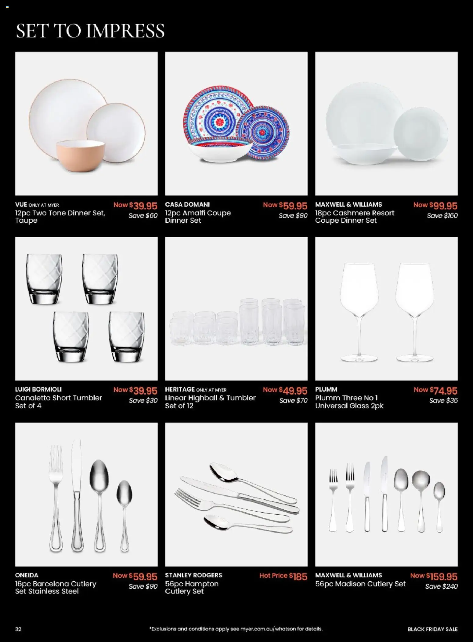 Myer catalogue - valid from 17.11.2025 | Page: 32 | Products: Cutlery, Dinner set