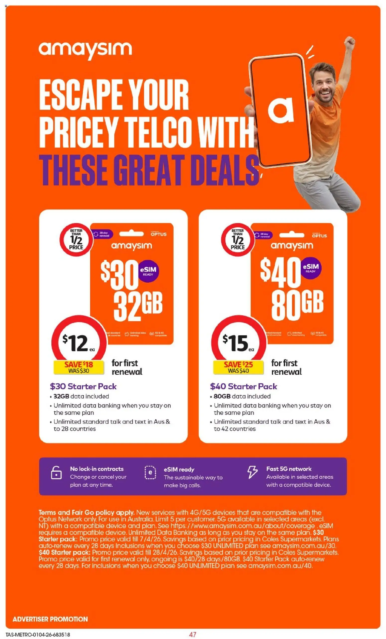 Coles catalogue - valid from 01.04.2026 | Page: 47 | Products: Sustainable, Device