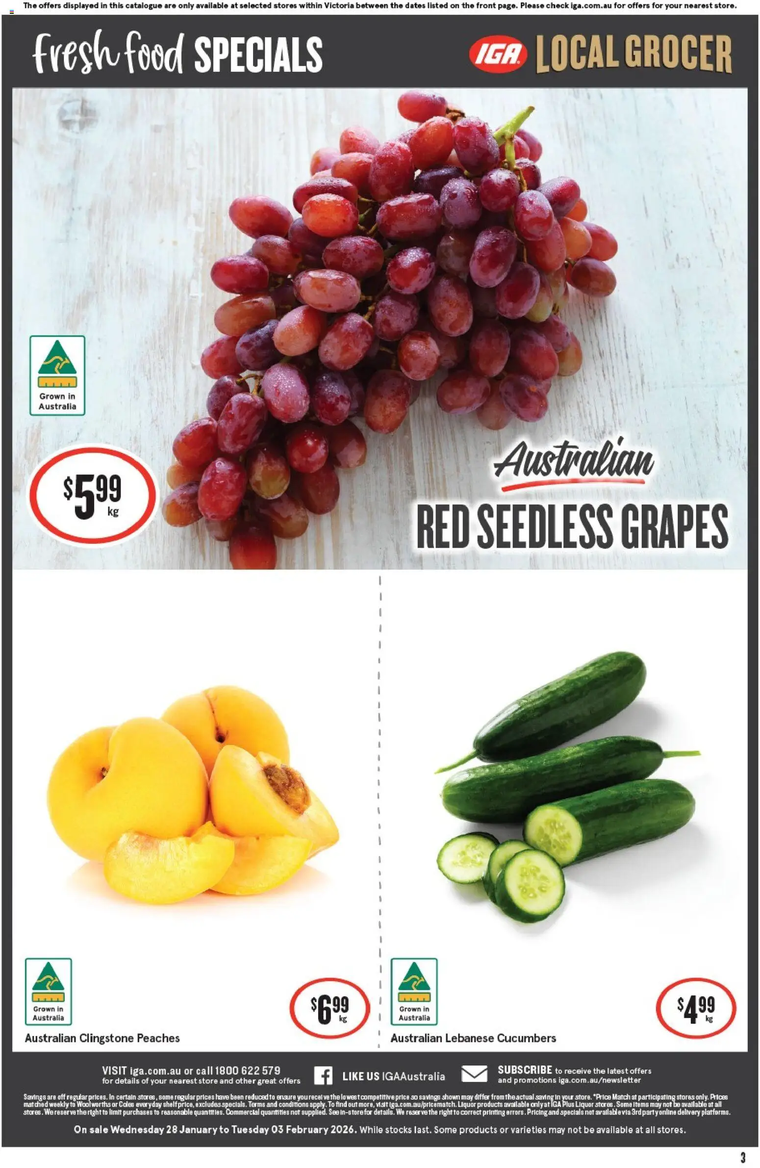 IGA catalogue - valid from 28.01.2026 | Page: 8 | Products: Box, Pizza, Oranges, Fish