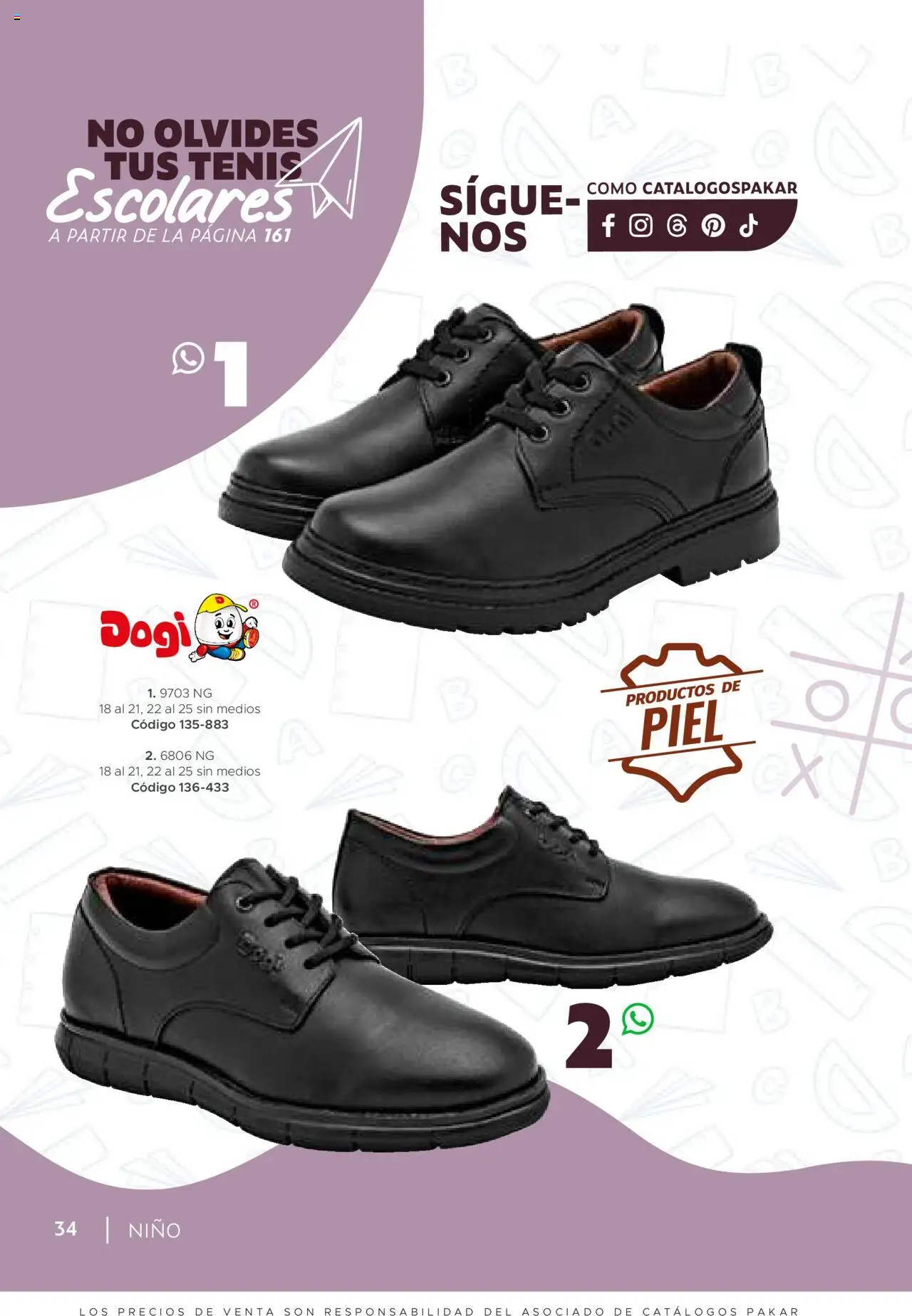 Nuevas ofertas de SC Pakar válidas en toda la República Mexicana desde el 24.07.2025. ¡Encuentra las mejores ofertas en SC Pakar - Catálogo Nino otoño / invierno! | Página: 34 | Productos: Tenis