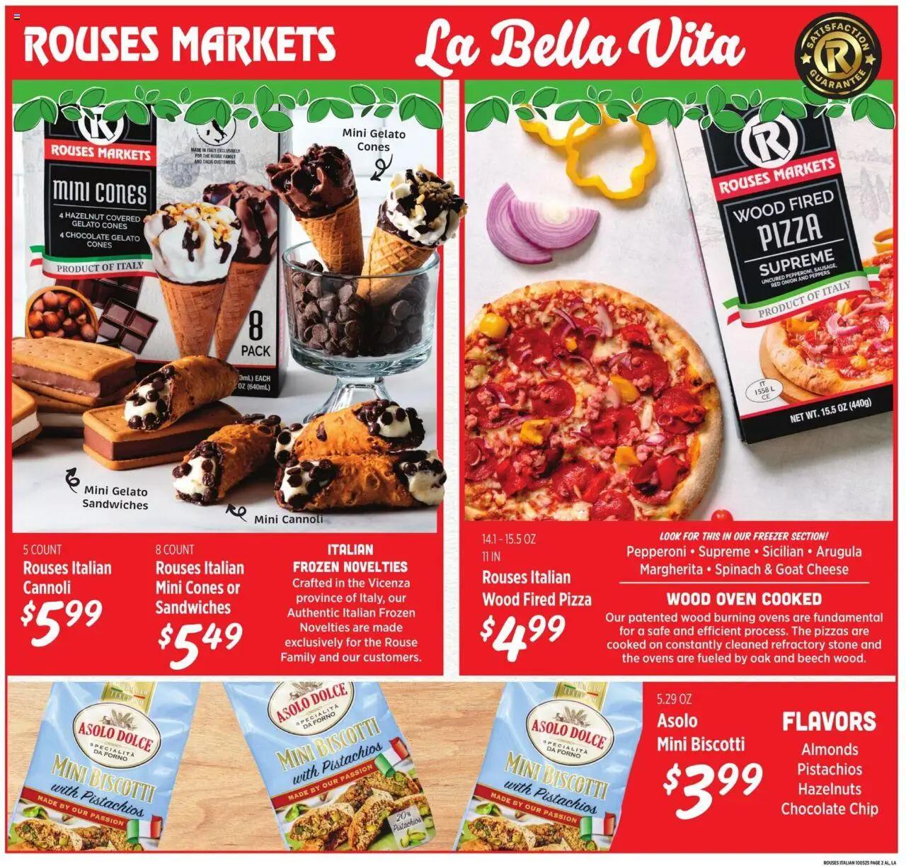 Rouses Italian Ad - valid from 01.10.2025 | Page: 2 | Products: Cheese, Chocolate, Onion, Freezer