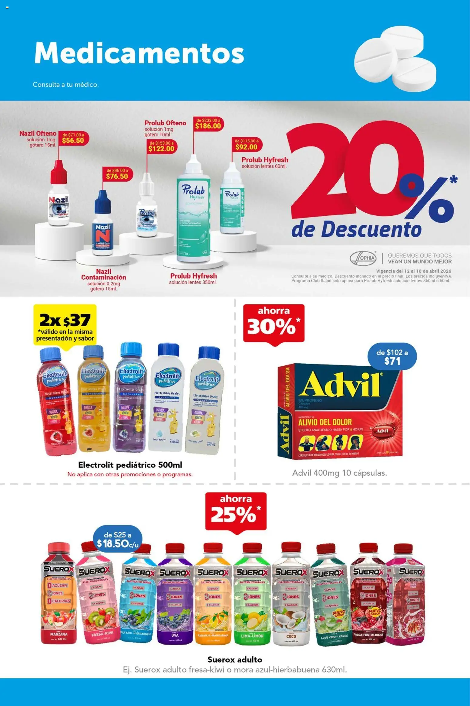 Nuevas ofertas de Farmacia San Pablo válidas en toda la República Mexicana desde el 12.04.2026. ¡Encuentra las mejores ofertas en Farmacia San Pablo catálogo! | Página: 3 | Productos: Azúcar, Manzana, Uva, Analgésico