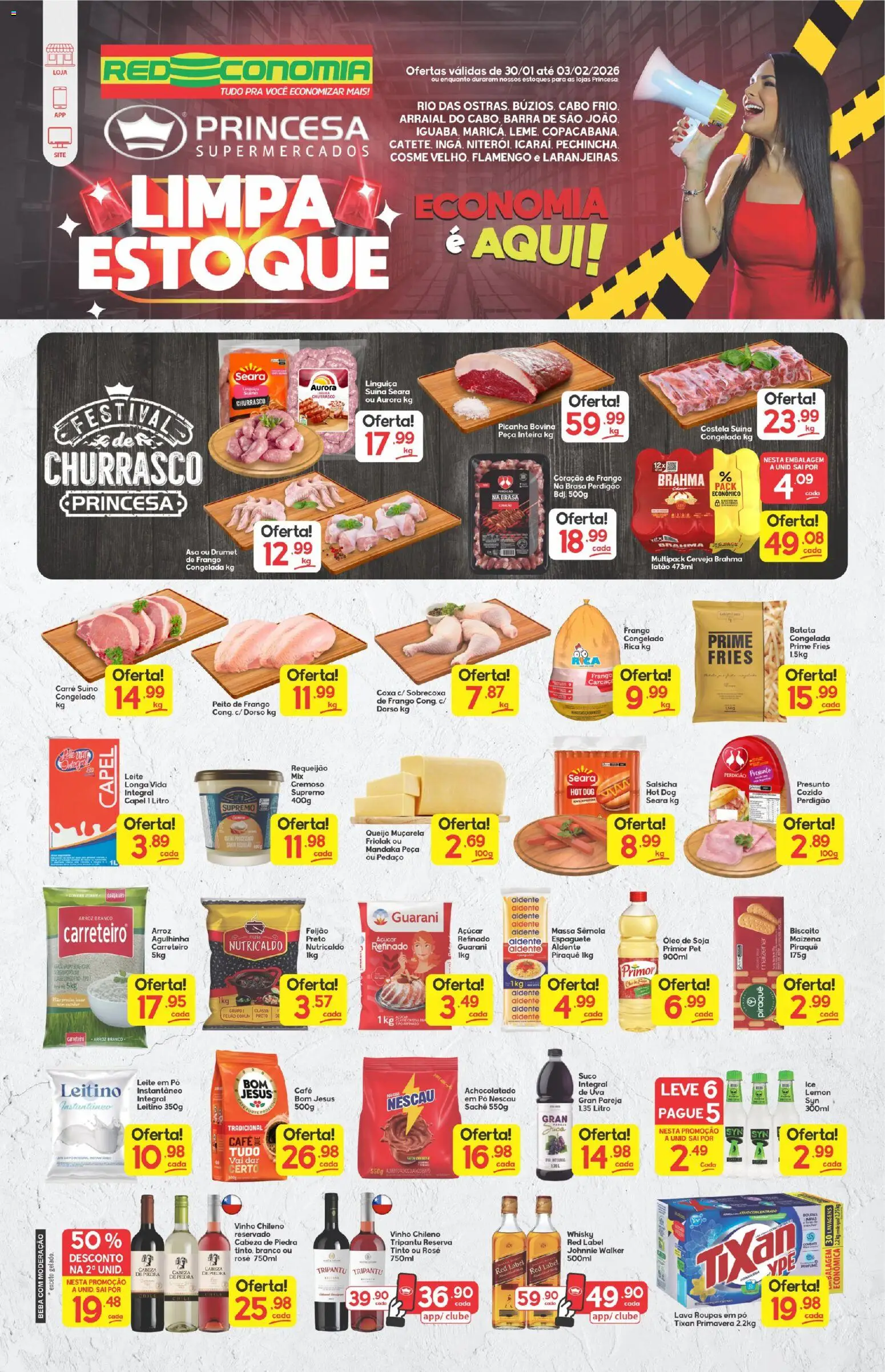 Princesa Folheto - válido de 30.01.2026 | Página: 1 | Produtos: Vinho, Massa, Açúcar, Soja