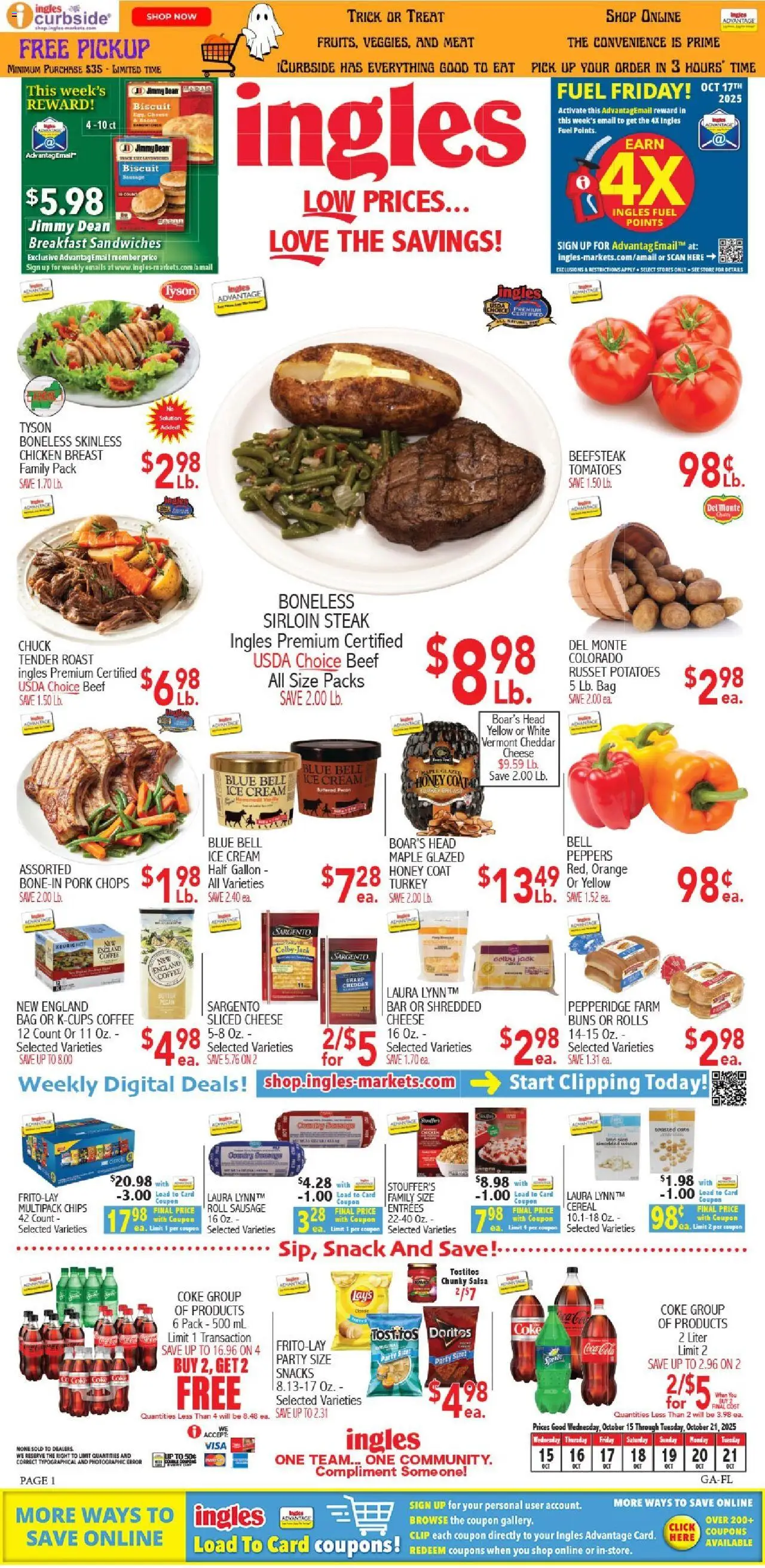 Ingles Weekly Ad - valid from 15.10.2025 | Page: 9 | Products: Clip, Coffee, Tomatoes, Bag